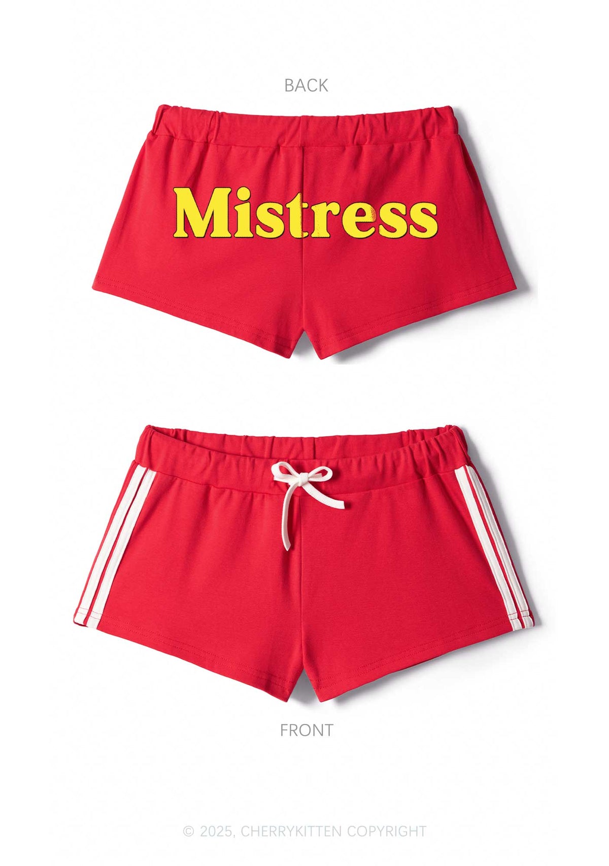 Mistress Y2K Drawstring Mini Shorts Cherrykitten