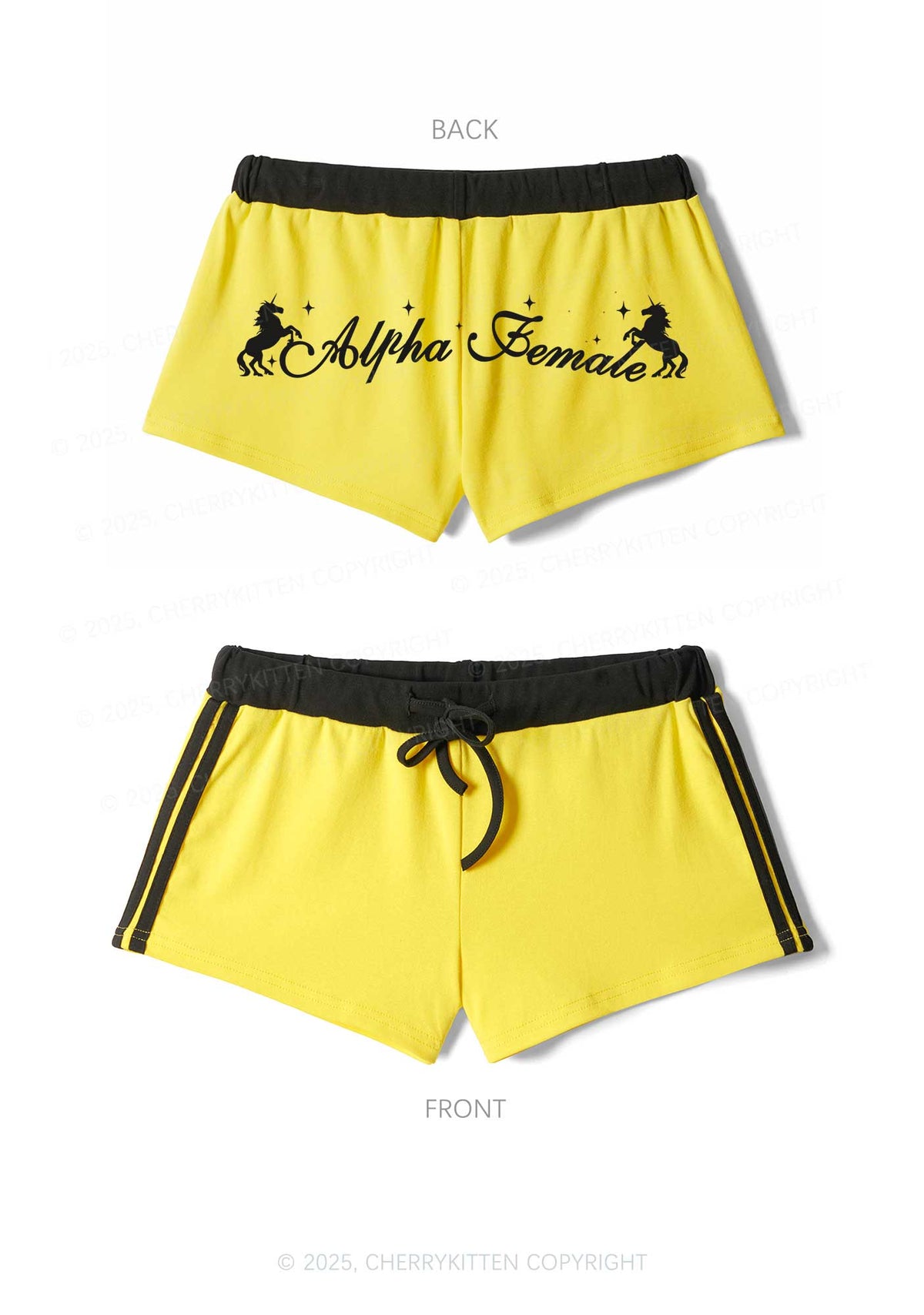 Alpha Female Y2K Drawstring Mini Shorts Cherrykitten