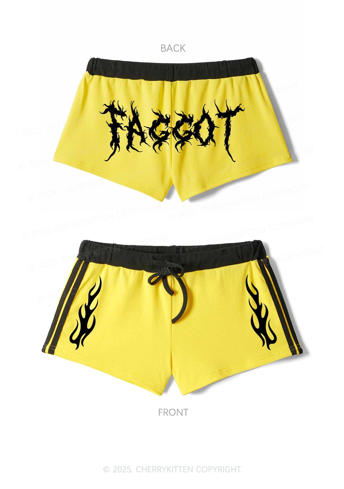 Punk Faggot Pride Y2K Drawstring Mini Shorts Cherrykitten