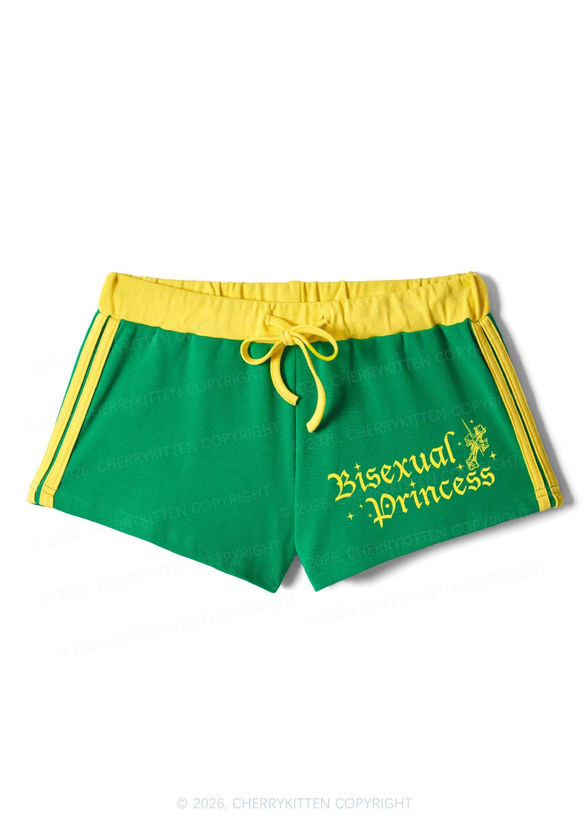Bisexual Princess Pride Y2K Drawstring Mini Shorts Cherrykitten