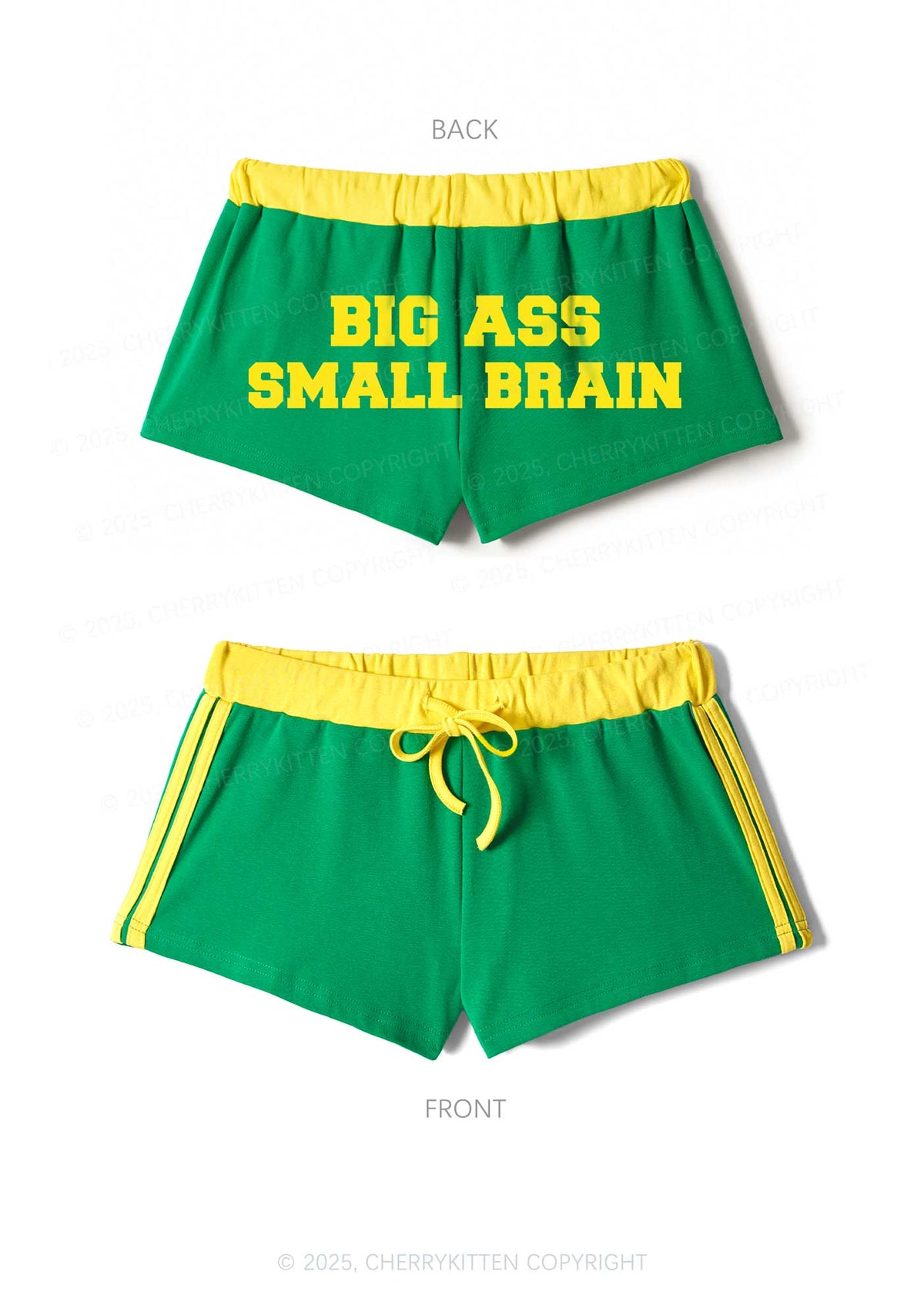 Big Axx Small Brain Y2K Drawstring Mini Shorts Cherrykitten