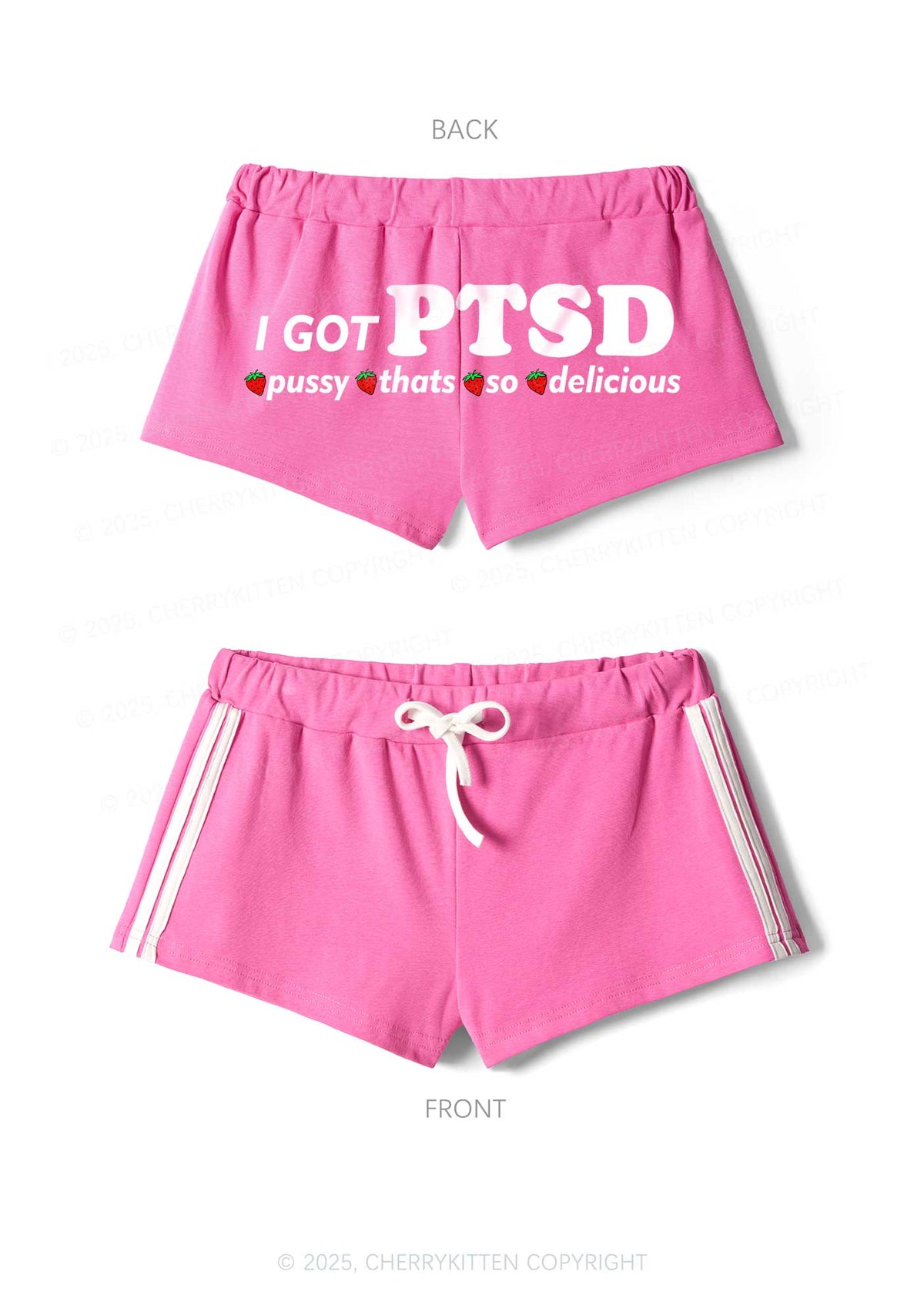 I Got Delicious PTSD Y2K Drawstring Mini Shorts Cherrykitten