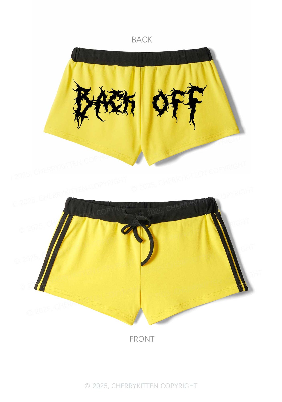 Back Off Y2K Drawstring Mini Shorts Cherrykitten