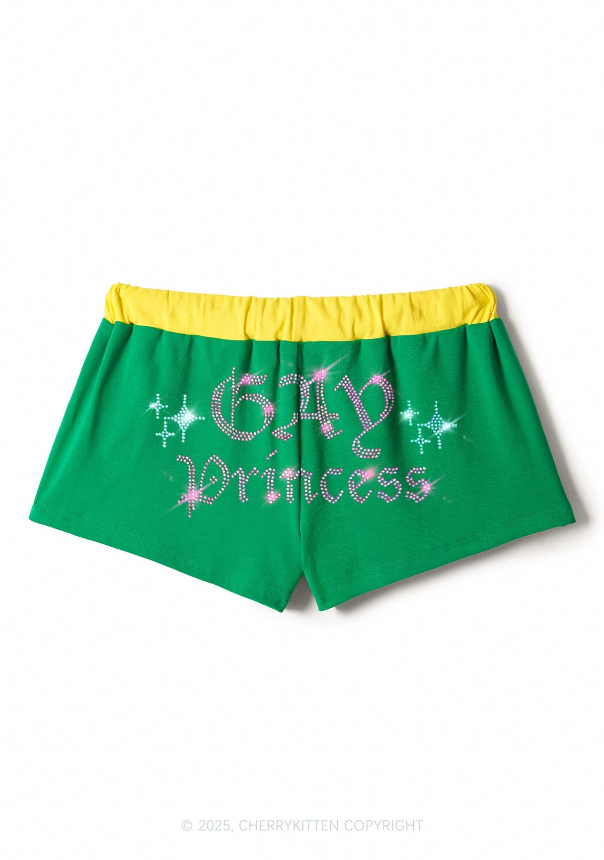 Rhinestone Gay Princess Pride Y2K Drawstring Mini Shorts Cherrykitten