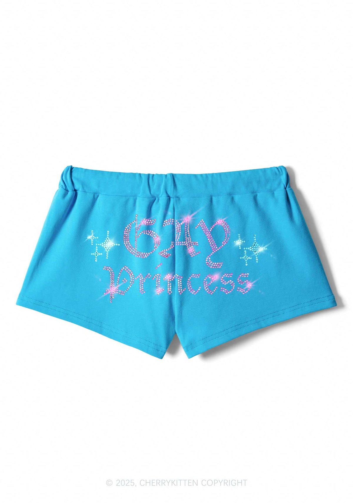 Rhinestone Gay Princess Pride Y2K Drawstring Mini Shorts Cherrykitten