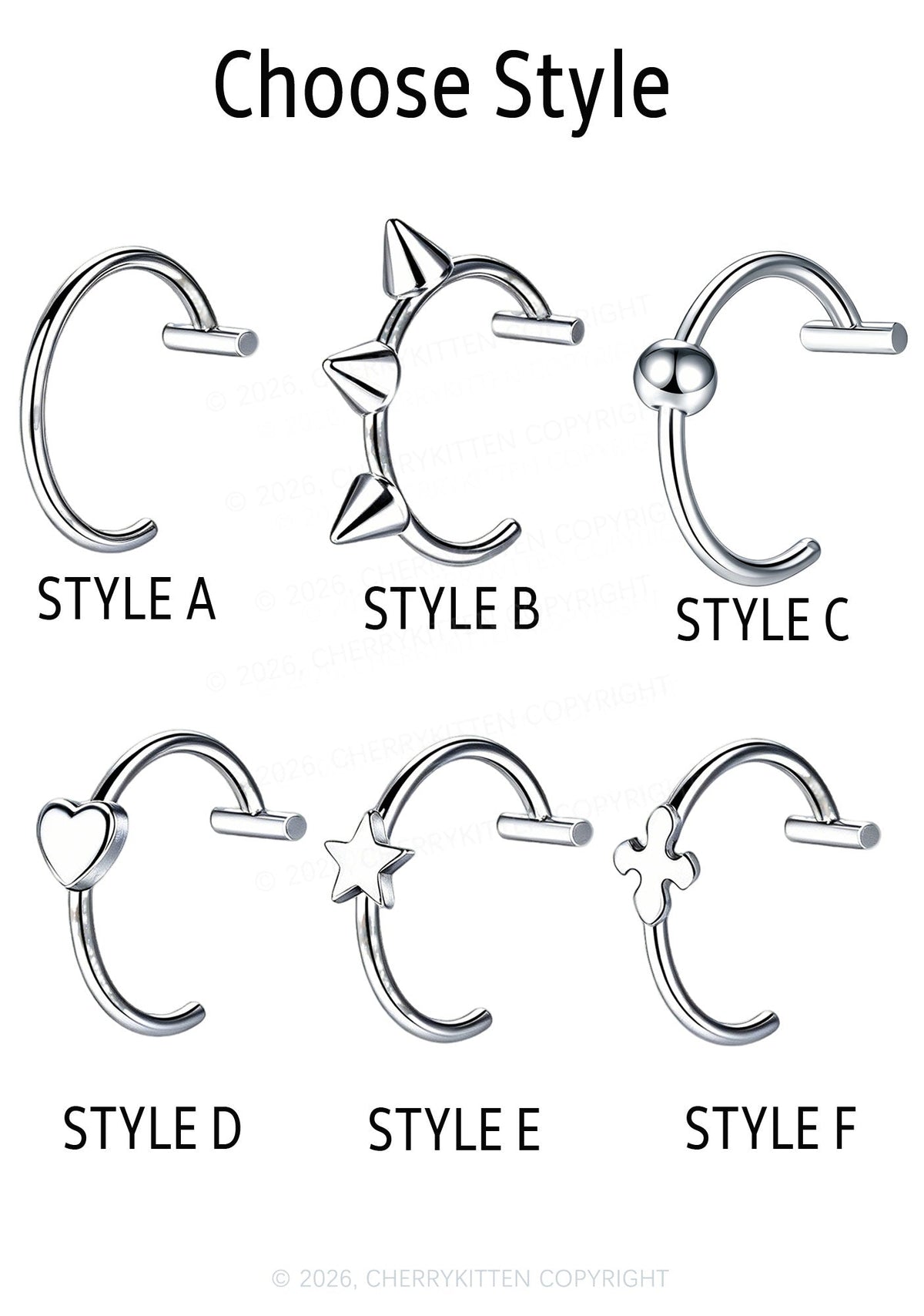 1pc No Pierced Lip Rings Y2K Piercing Cherrykitten