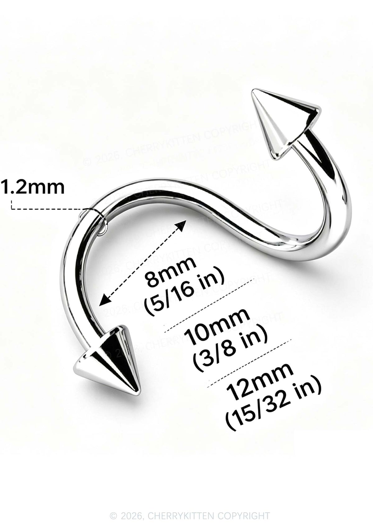 1pc S Shape Lip Ring Y2K Piercing Cherrykitten