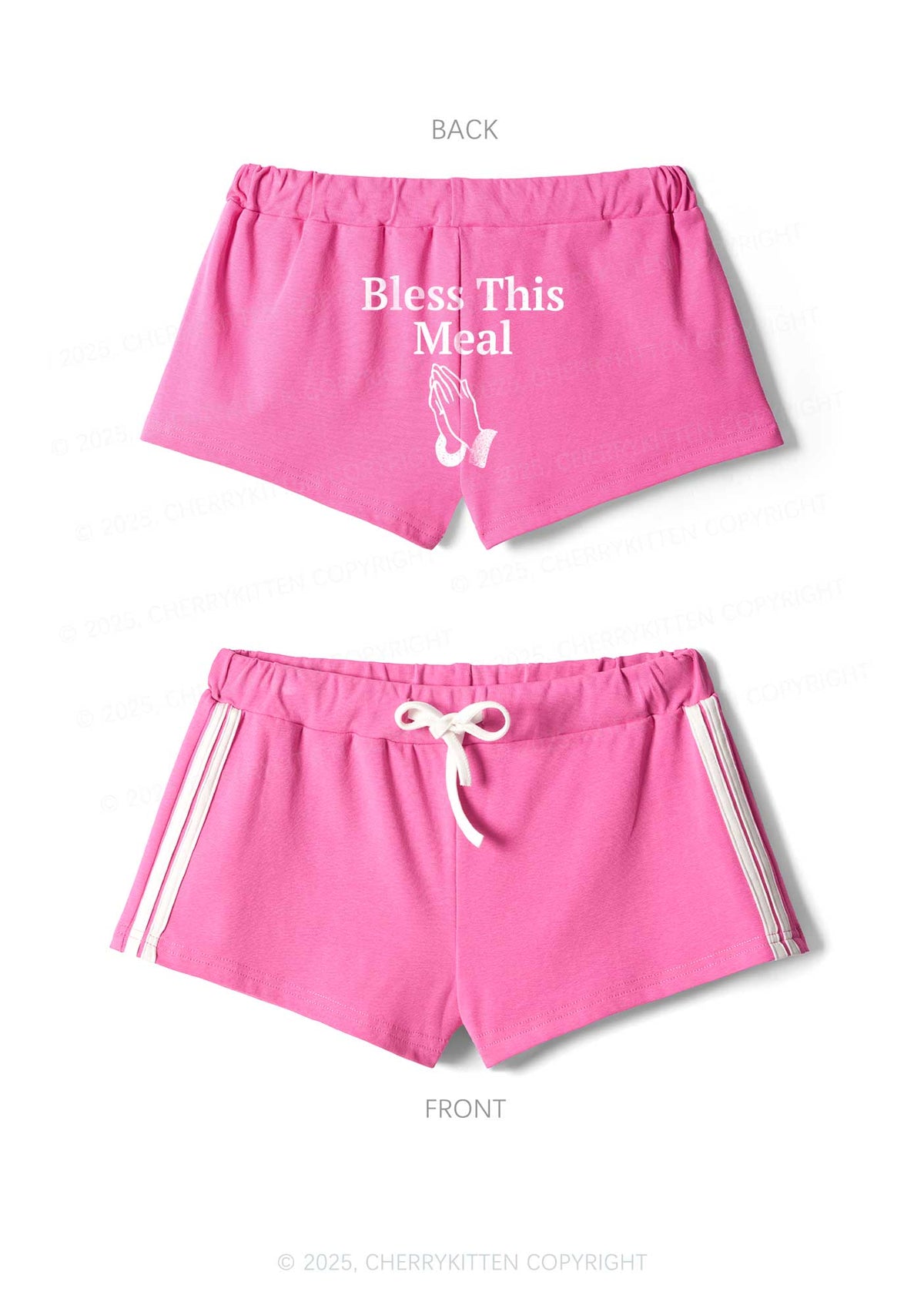 Bless This Meal Y2K Drawstring Mini Shorts Cherrykitten