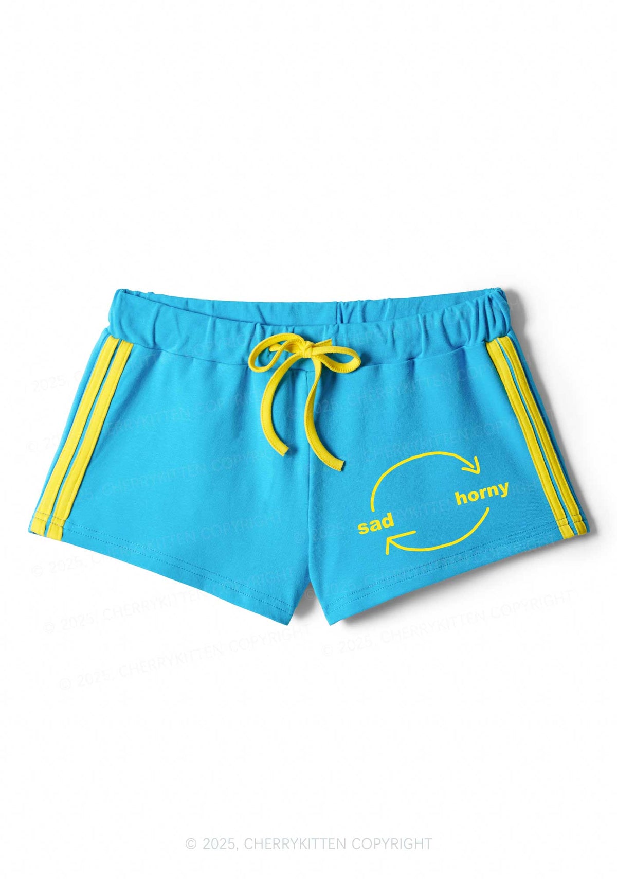 Sad Circle Y2K Drawstring Mini Shorts Cherrykitten
