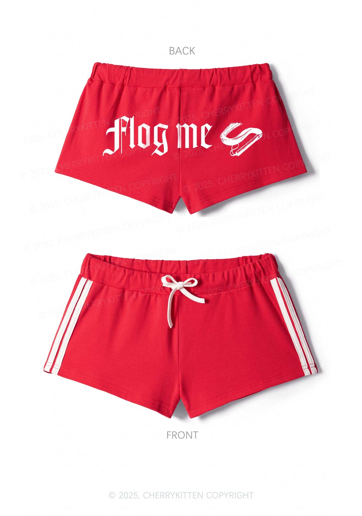 Flog Me Y2K Drawstring Mini Shorts Cherrykitten