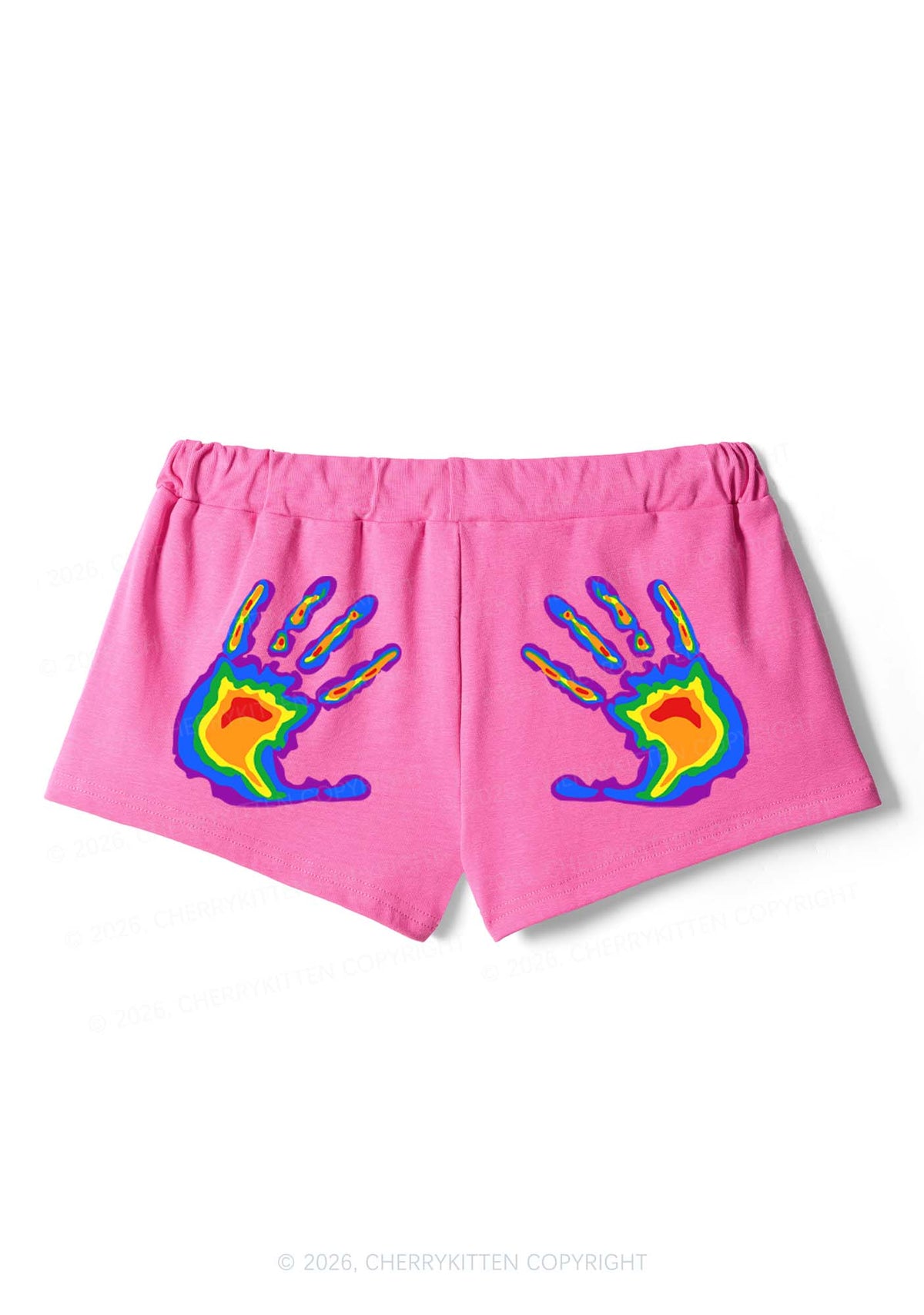 Pride Thermal Hands Y2K Drawstring Mini Shorts Cherrykitten