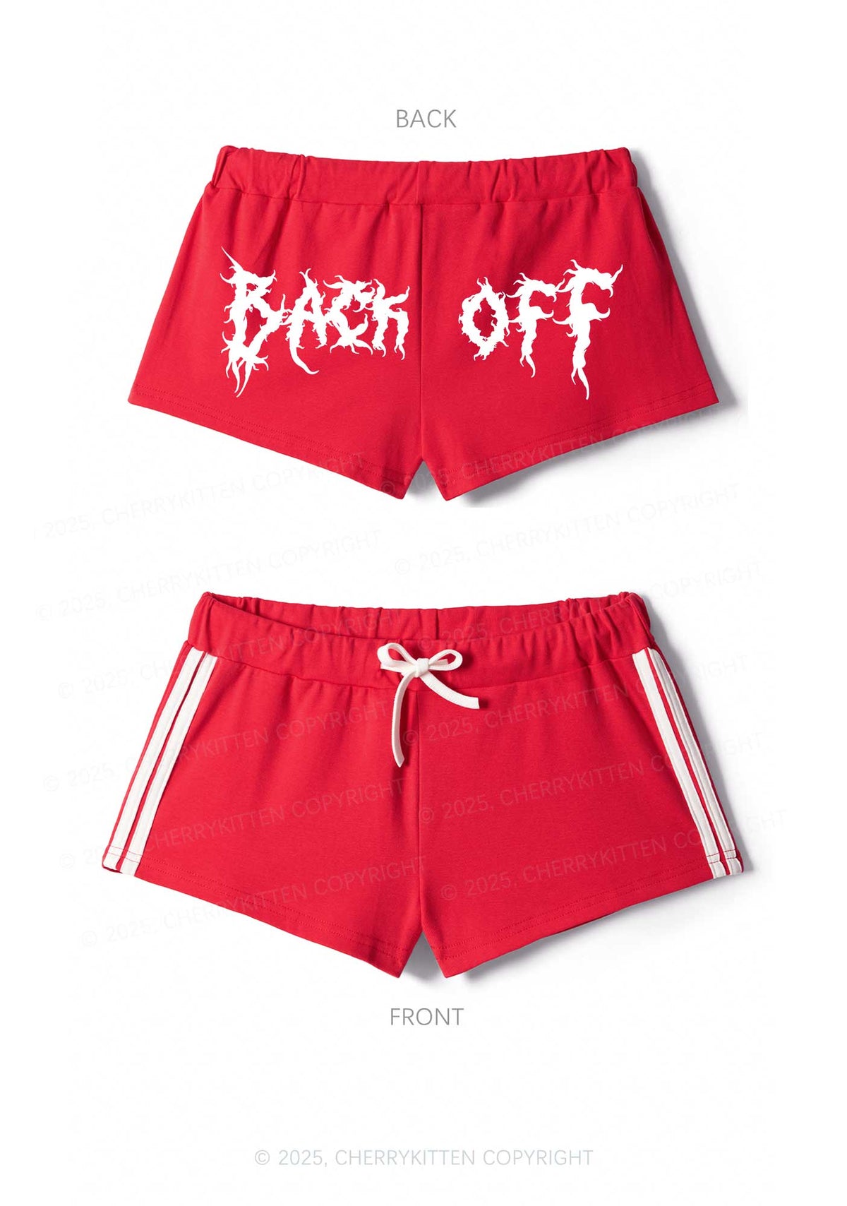 Back Off Y2K Drawstring Mini Shorts Cherrykitten