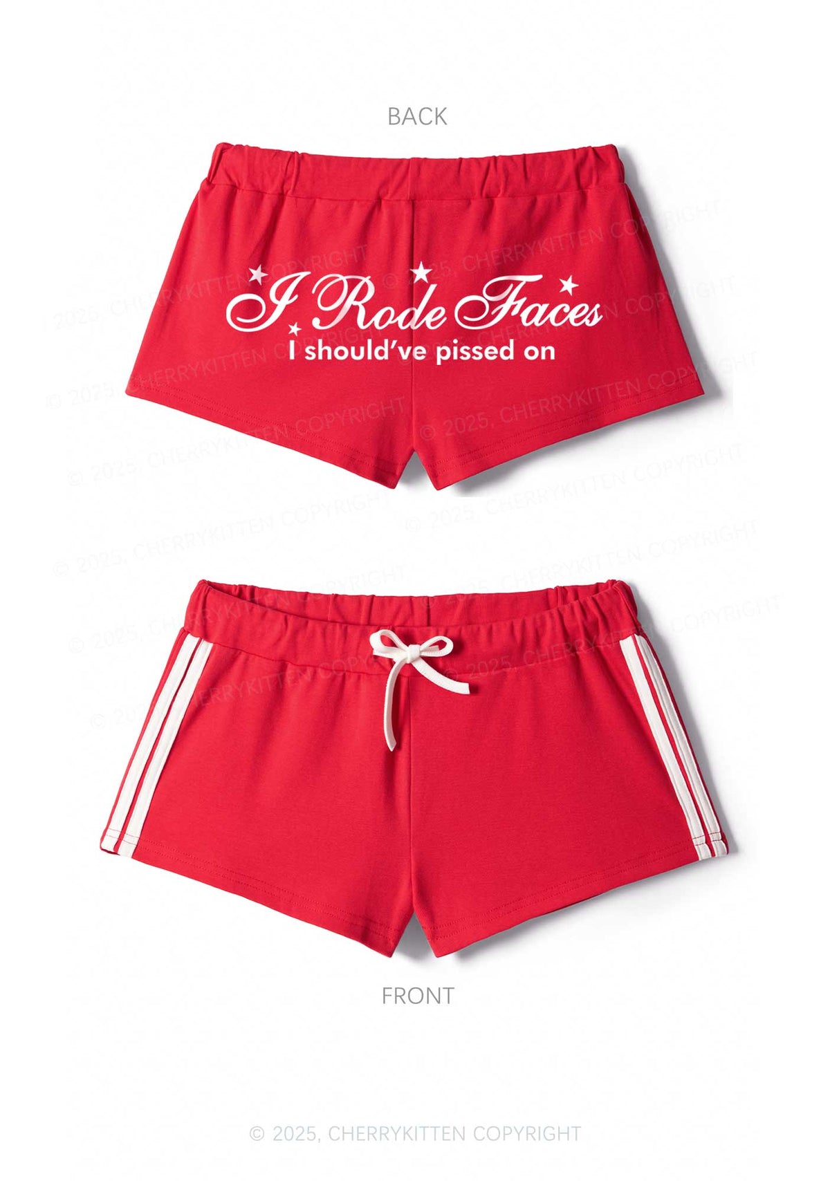 I Rode Faces Y2K Drawstring Mini Shorts Cherrykitten
