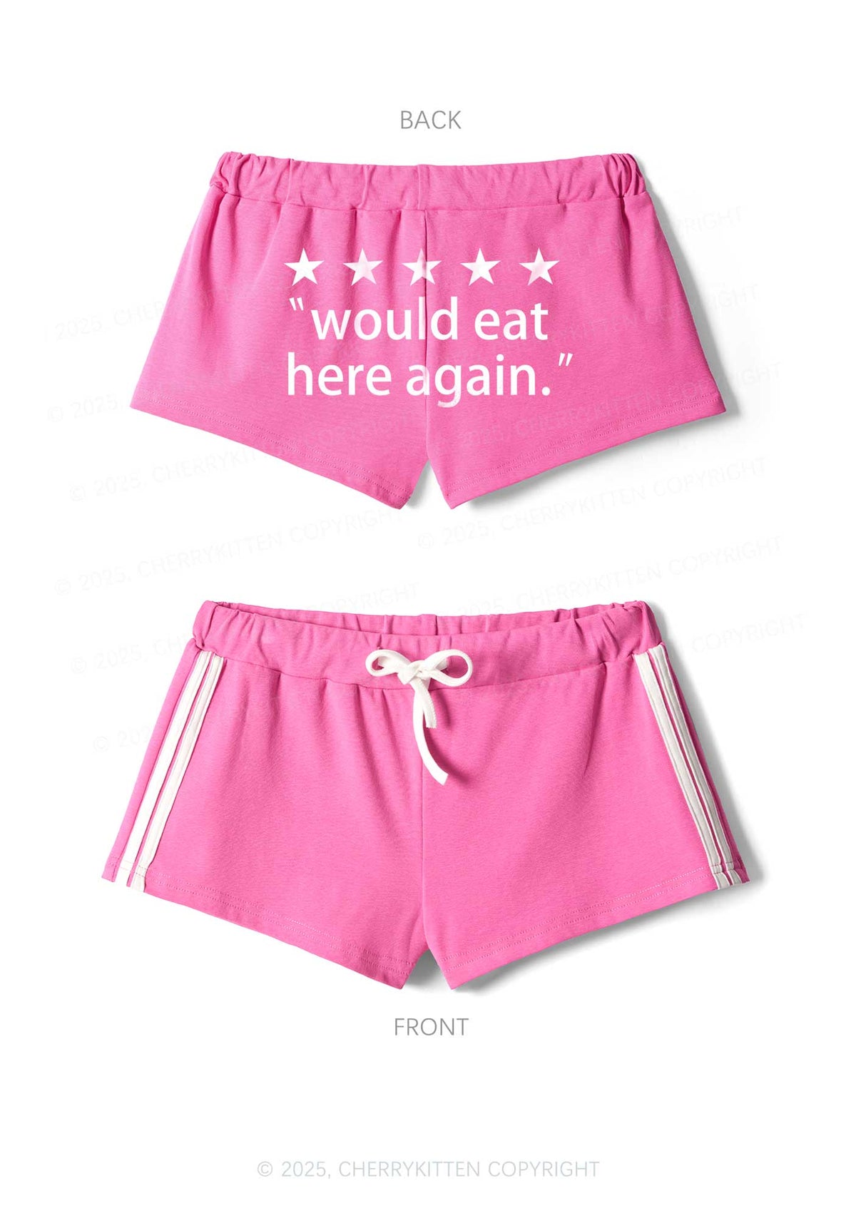 Eat Here Again Y2K Drawstring Mini Shorts Cherrykitten