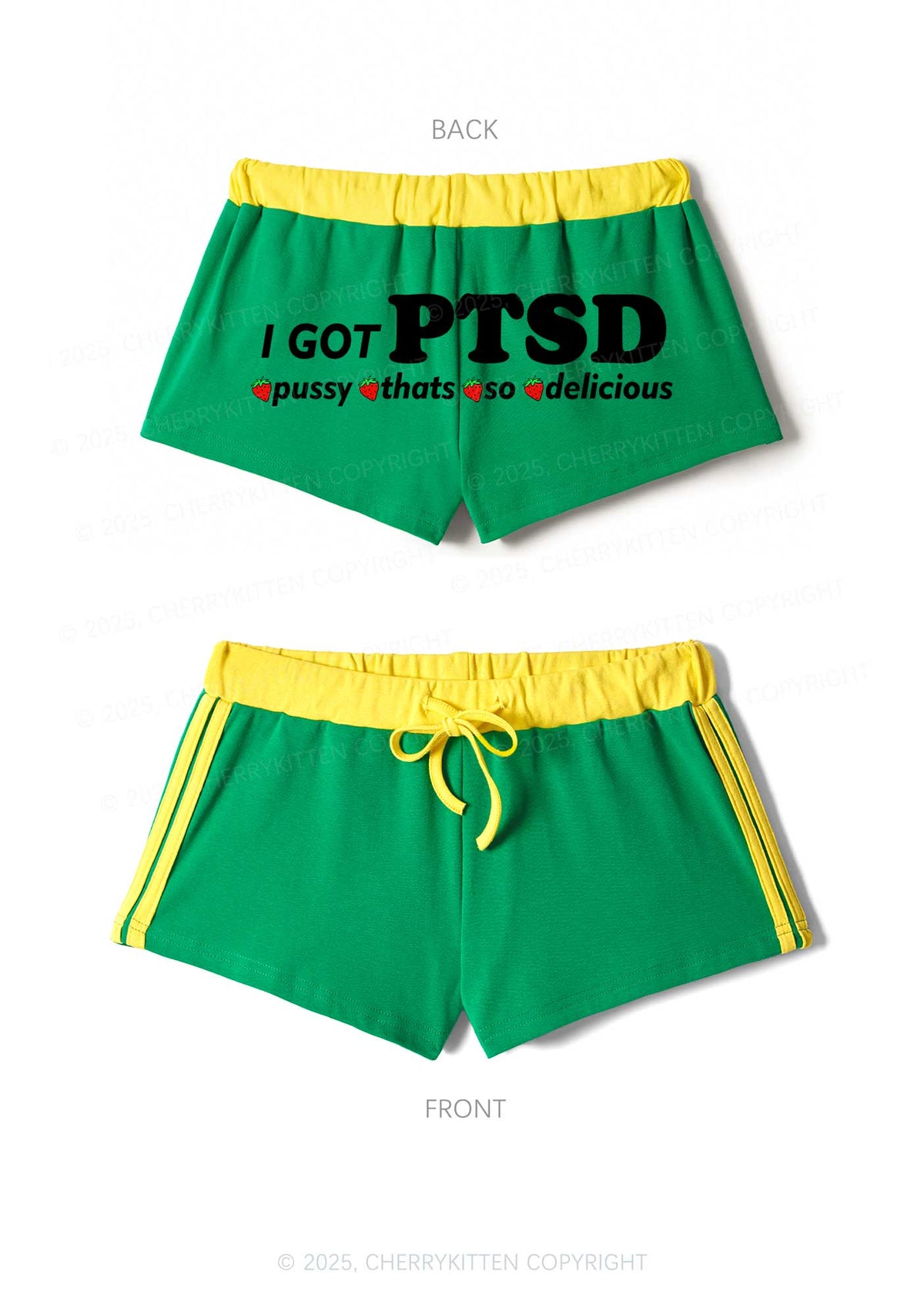 I Got Delicious PTSD Y2K Drawstring Mini Shorts Cherrykitten