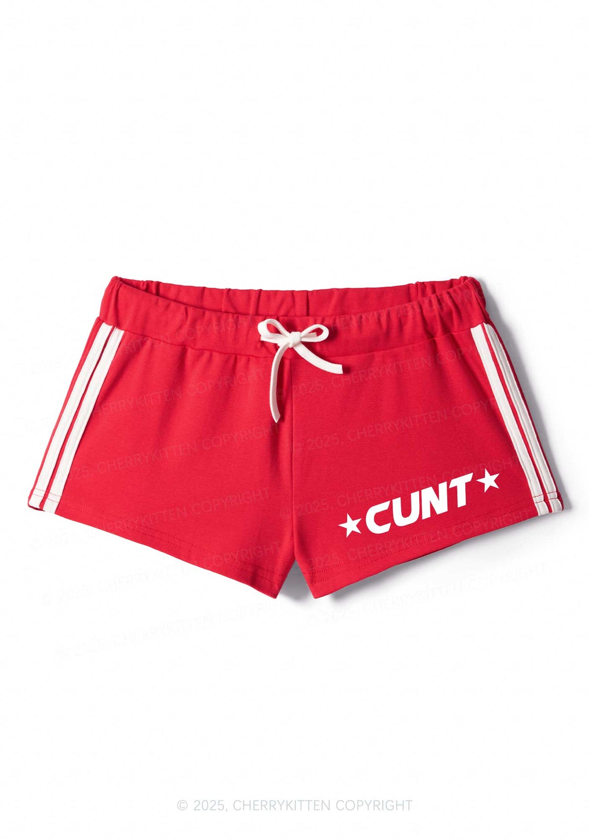 Red Star Count Y2K Drawstring Mini Shorts Cherrykitten