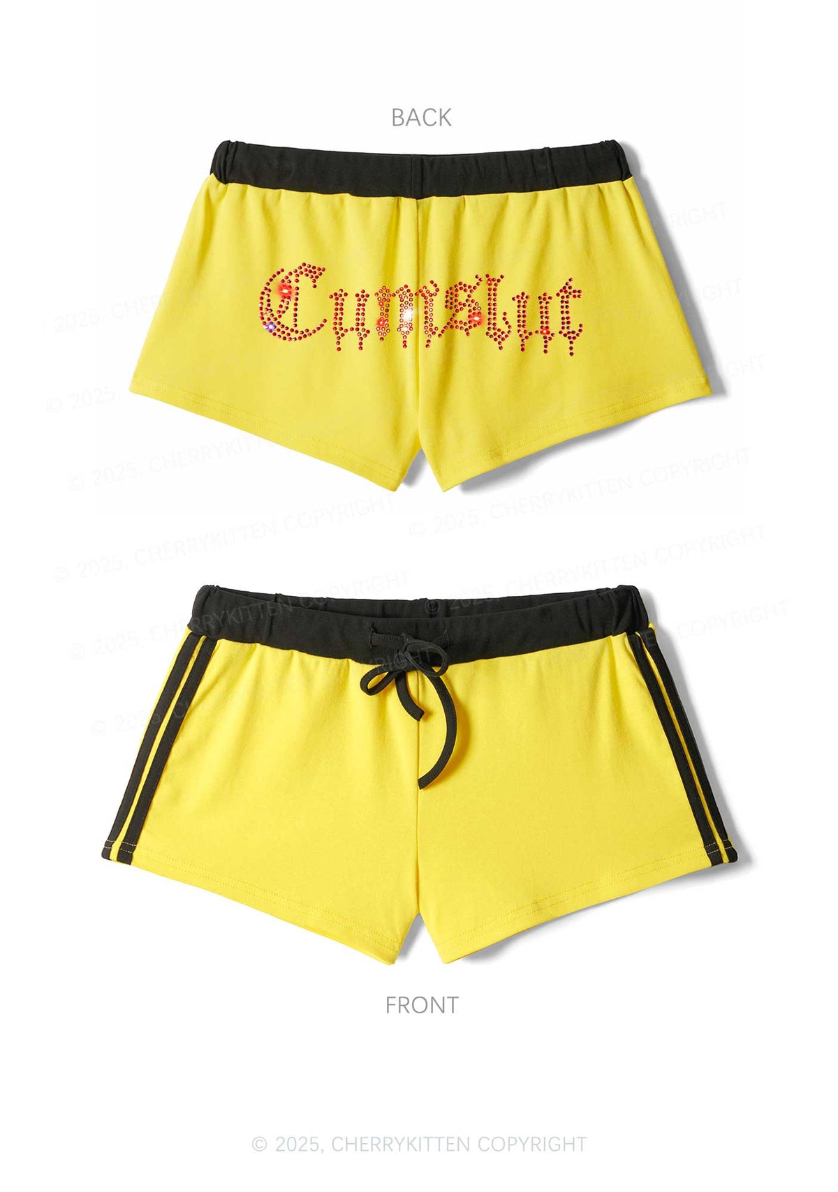 Rhinestone Cxmslxt Y2K Drawstring Mini Shorts Cherrykitten