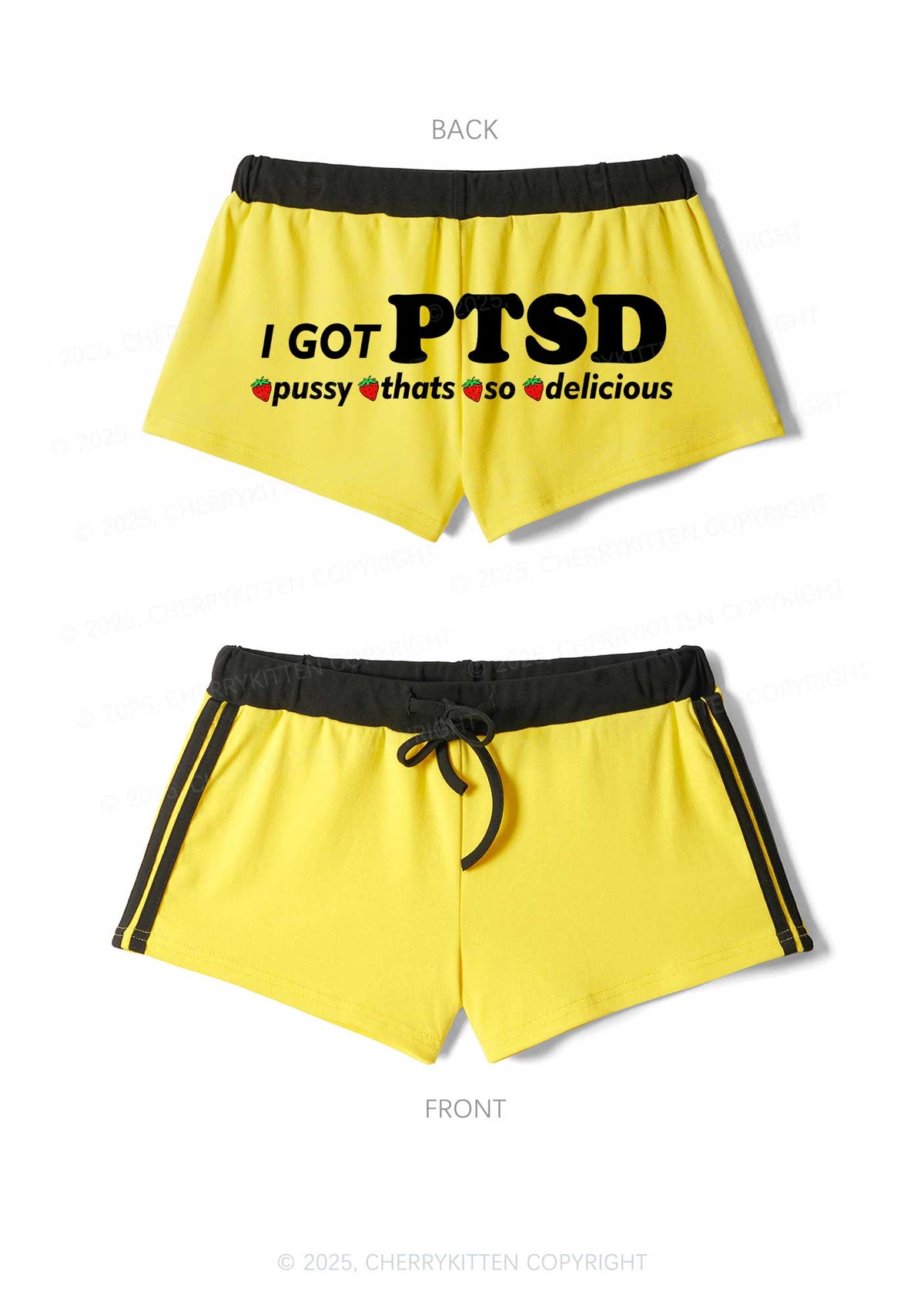 I Got Delicious PTSD Y2K Drawstring Mini Shorts Cherrykitten