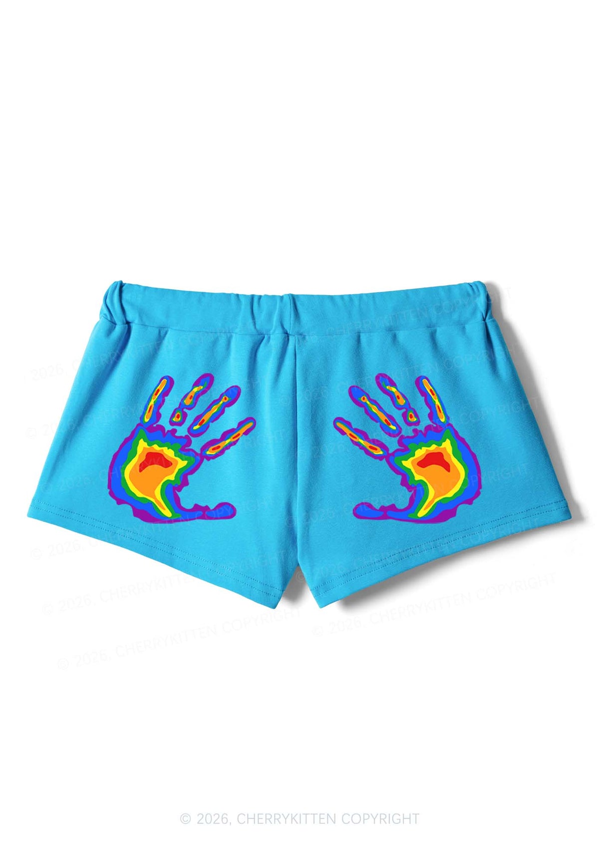 Pride Thermal Hands Y2K Drawstring Mini Shorts Cherrykitten