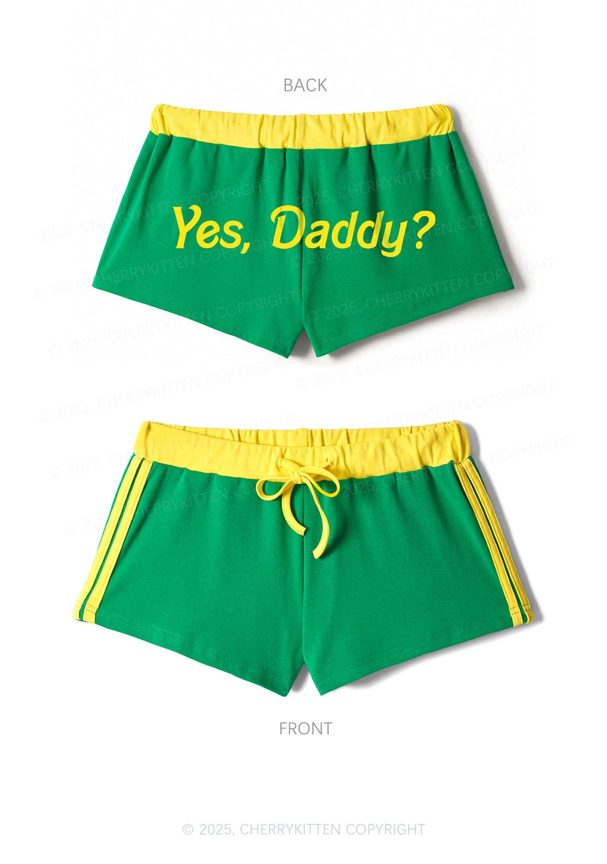 Yes Daddy Y2K Drawstring Mini Shorts Cherrykitten