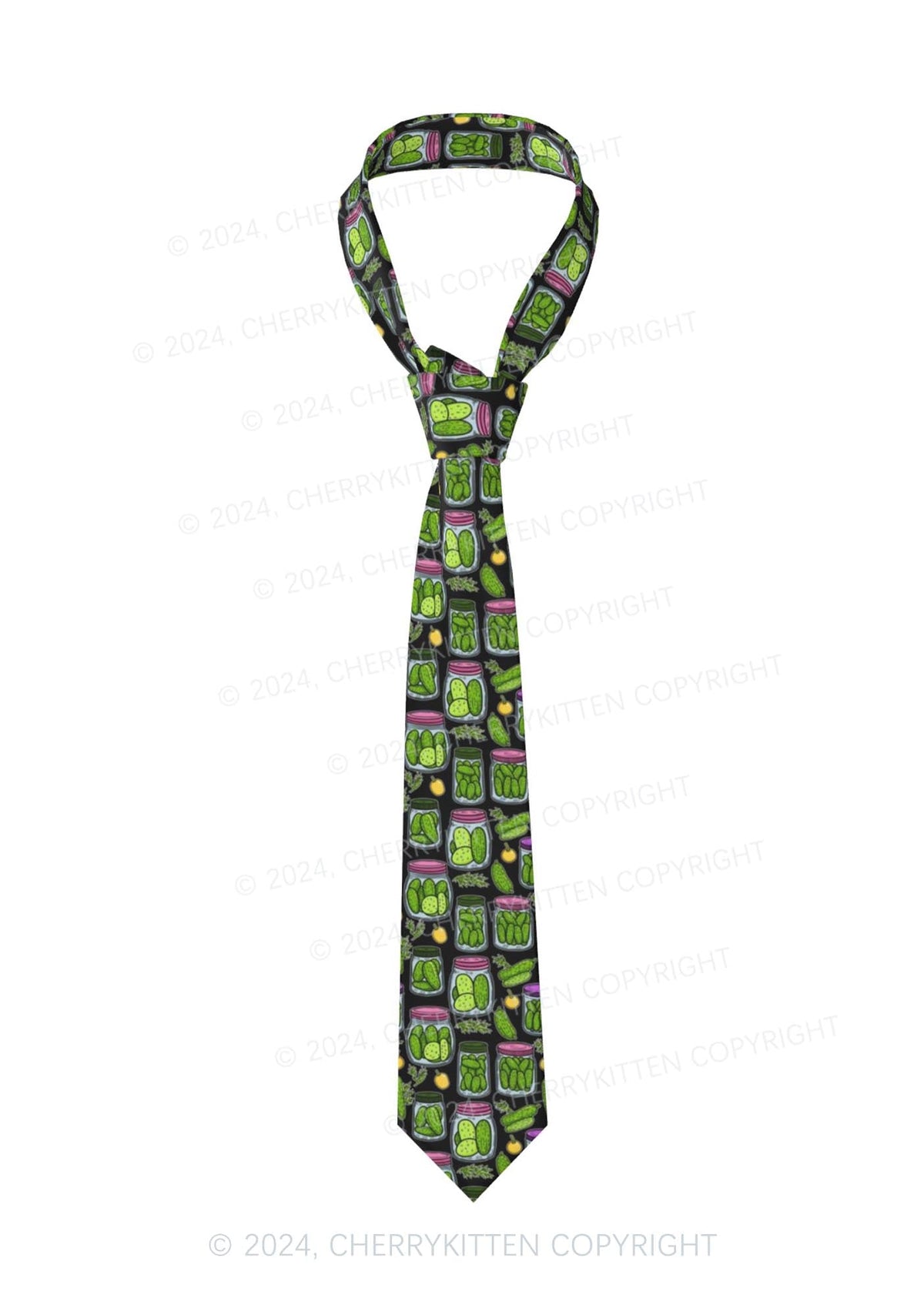 Black Canned Pickles Y2K Necktie Cherrykitten