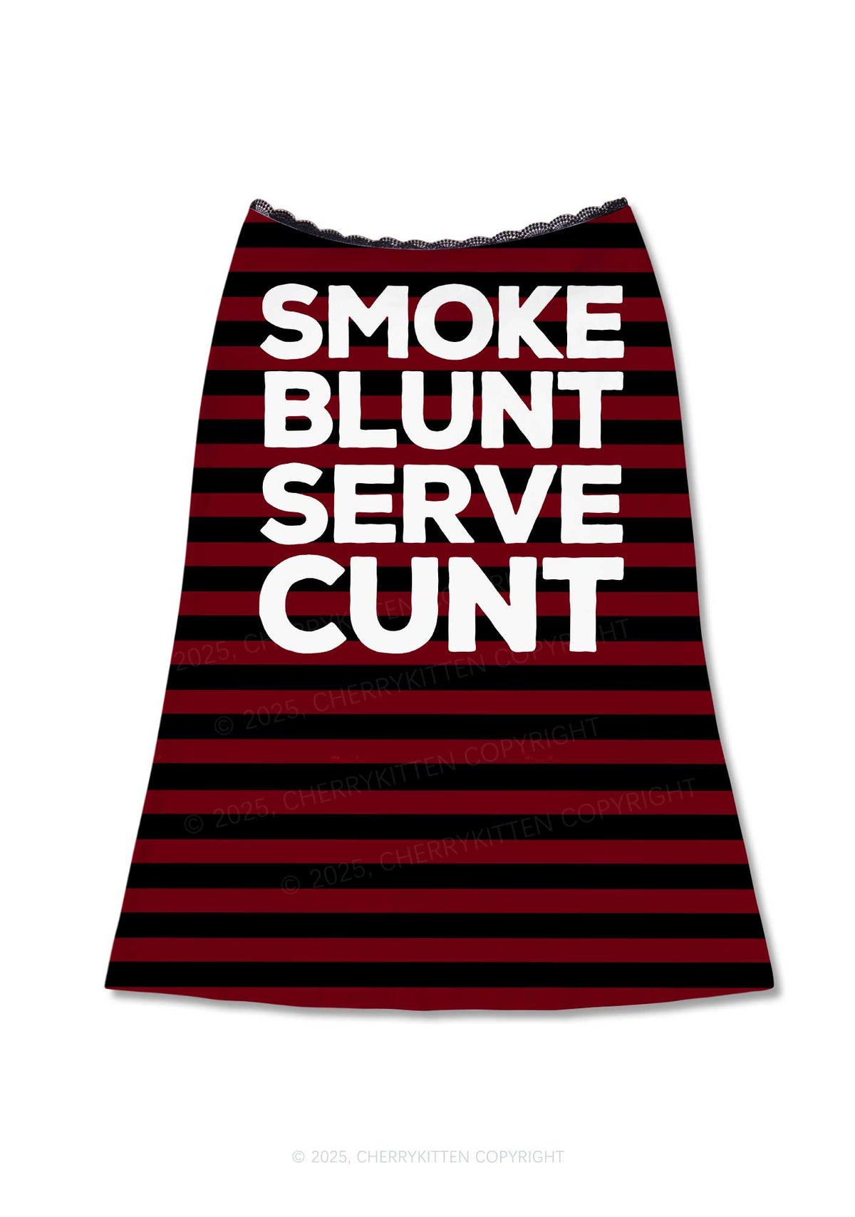 Smoke Blunt Y2K Print Midi Skirt Cherrykitten