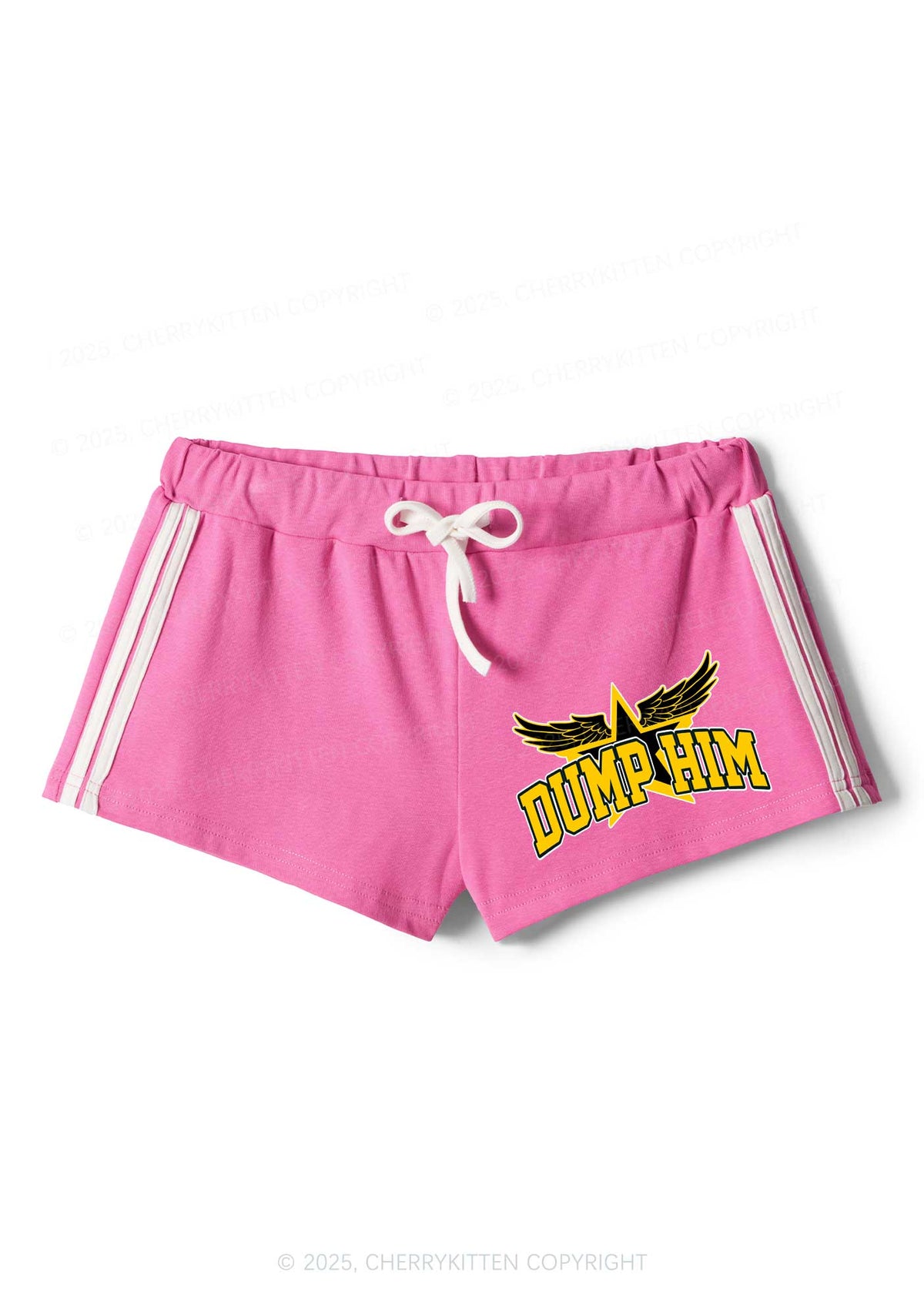 Dump Him Winged Star Y2K Drawstring Mini Shorts Cherrykitten