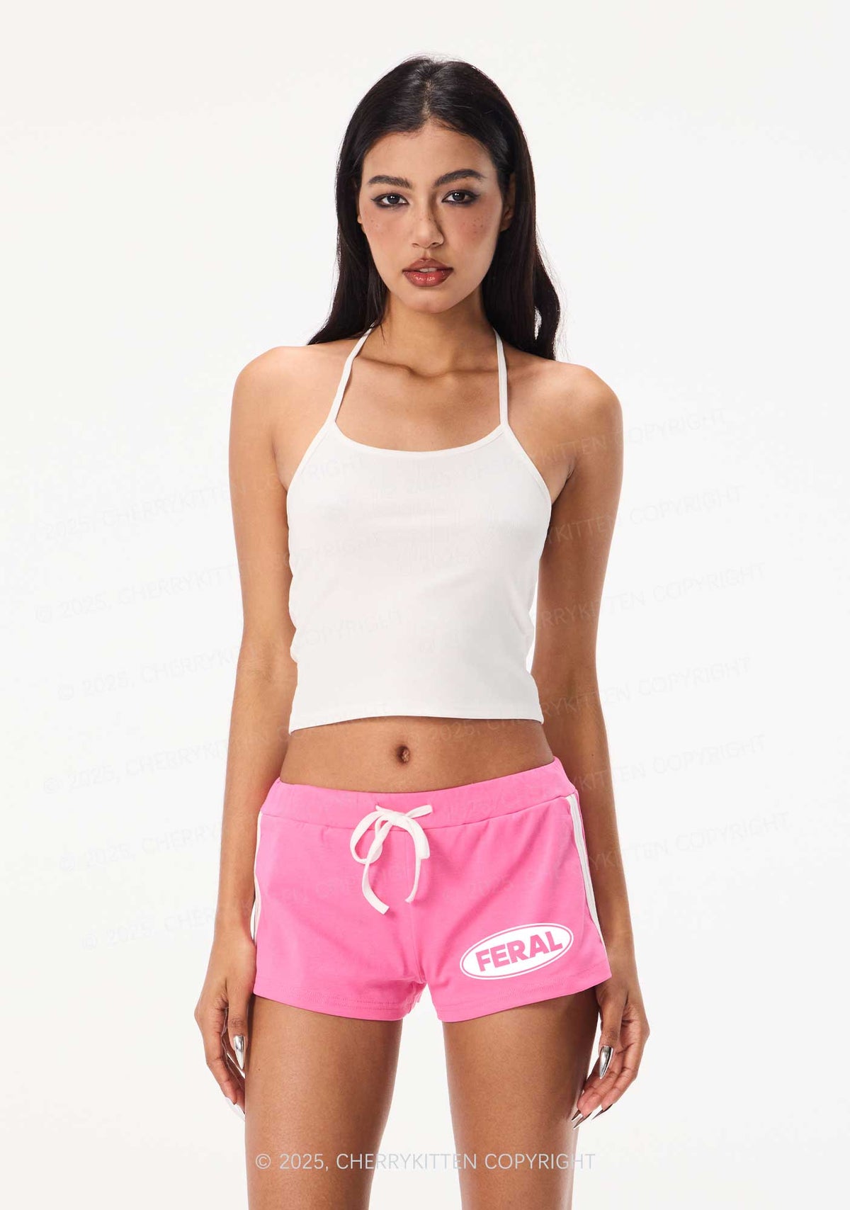 Feral Y2K Drawstring Mini Shorts Cherrykitten