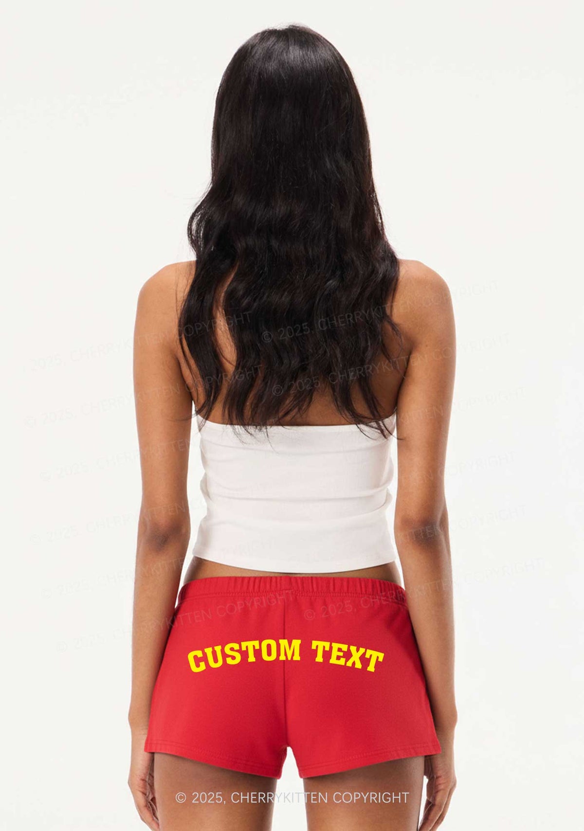 Custom Text Y2K Drawstring Mini Shorts Cherrykitten