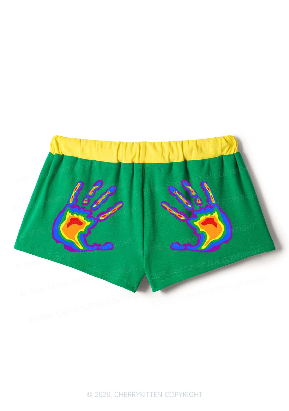 Pride Thermal Hands Y2K Drawstring Mini Shorts Cherrykitten