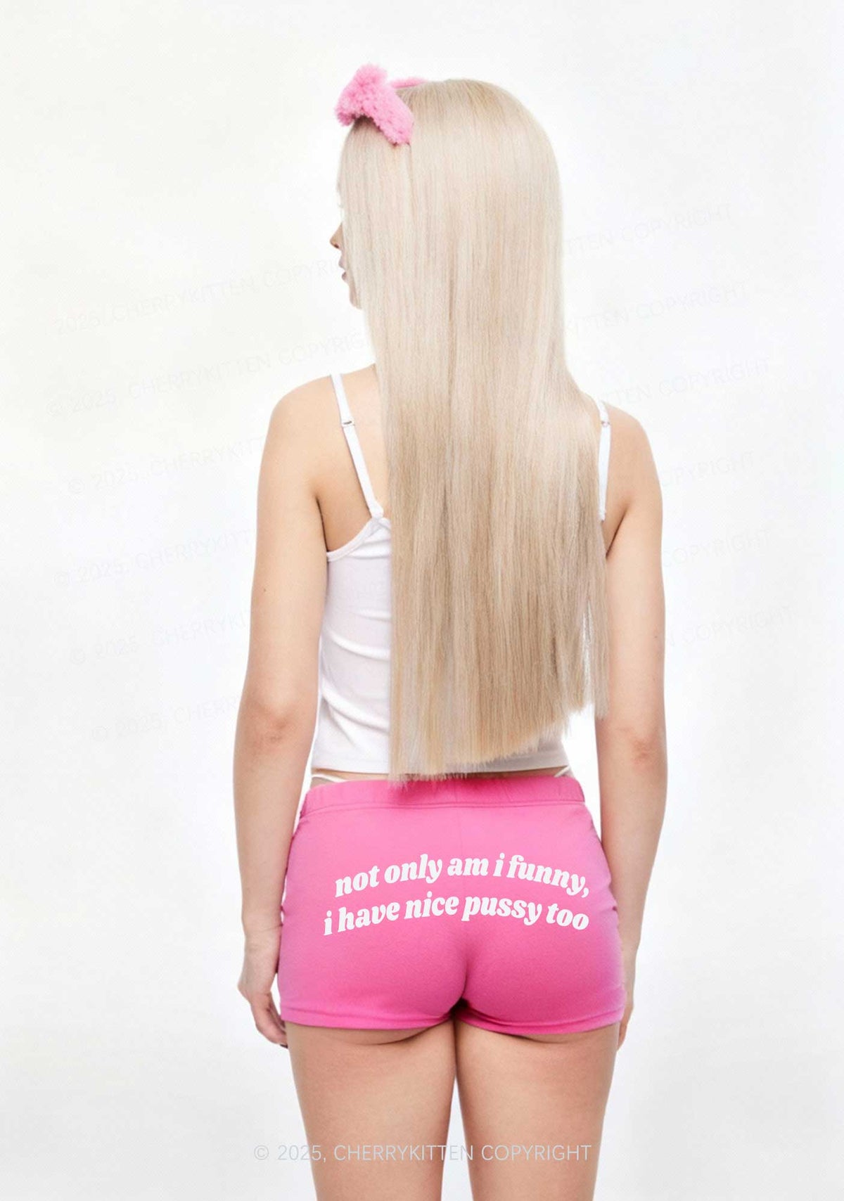I Have Nice Puxxy Too Y2K Drawstring Mini Shorts Cherrykitten