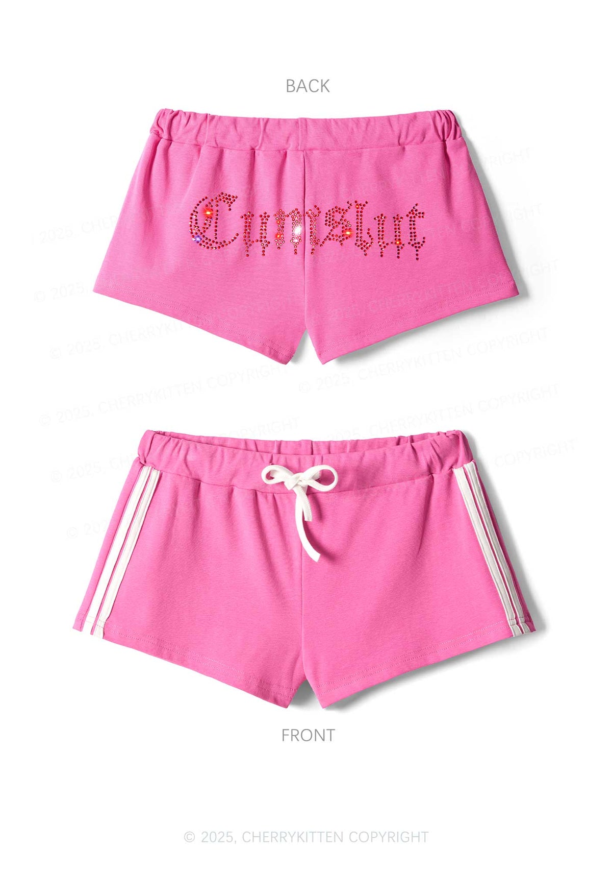 Rhinestone Cxmslxt Y2K Drawstring Mini Shorts Cherrykitten