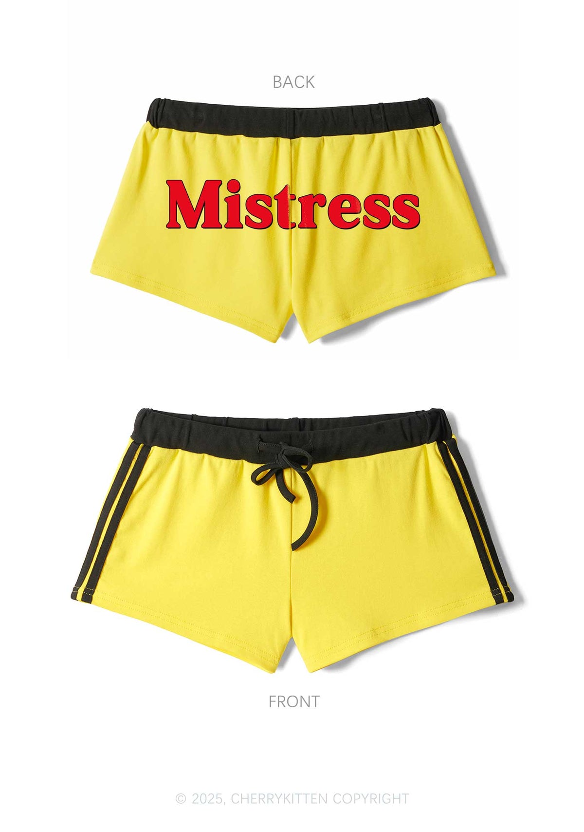 Mistress Y2K Drawstring Mini Shorts Cherrykitten