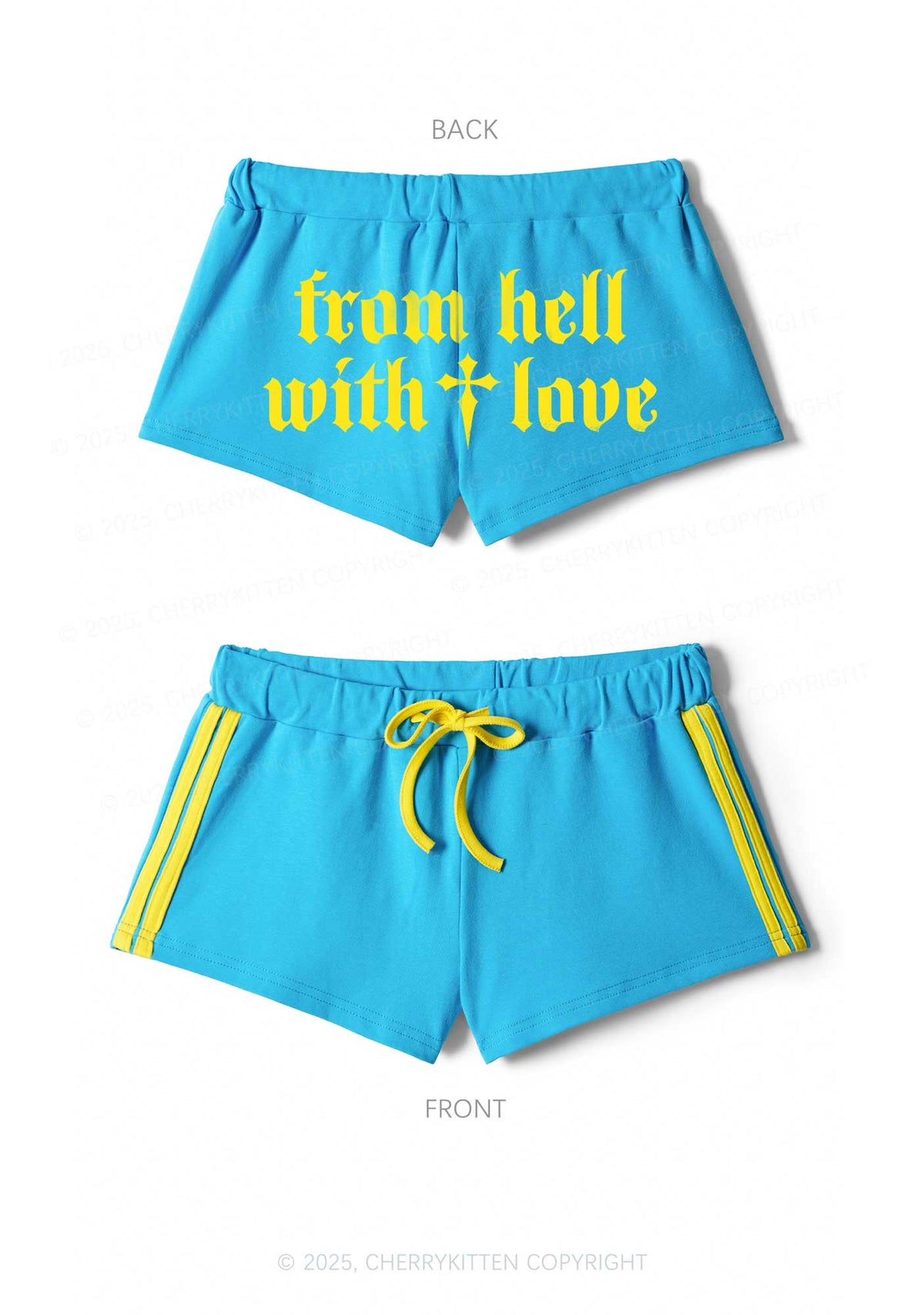 From Hell With Love Y2K Drawstring Mini Shorts Cherrykitten