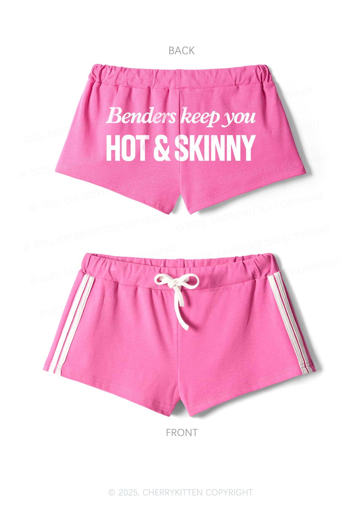 Benders Keep You Hot Skinny Y2K Drawstring Mini Shorts Cherrykitten