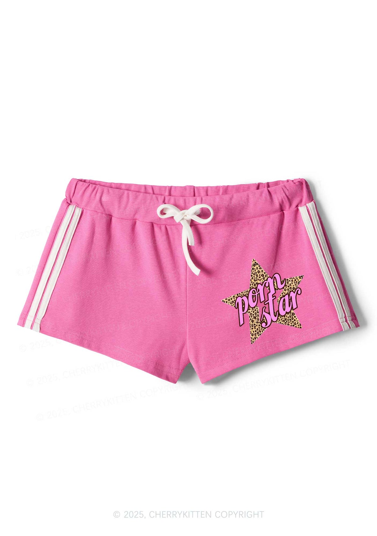Pxrn Leopard Star Y2K Drawstring Mini Shorts Cherrykitten