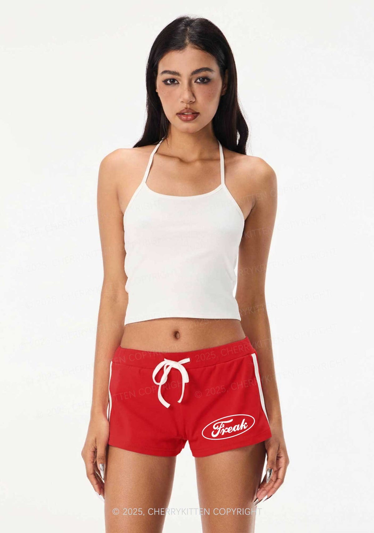 Oval Freak Y2K Drawstring Mini Shorts Cherrykitten