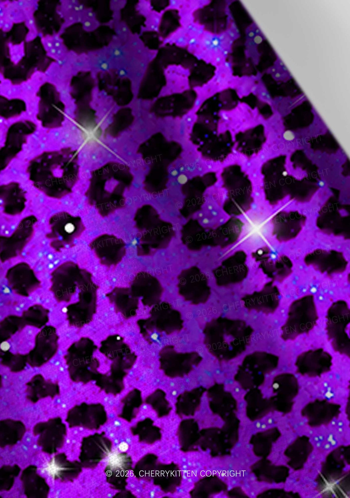 Dark Purple Leopard Y2K Print Headband Cherrykitten