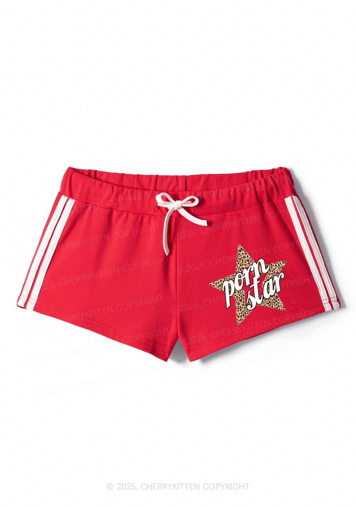 Pxrn Leopard Star Y2K Drawstring Mini Shorts Cherrykitten