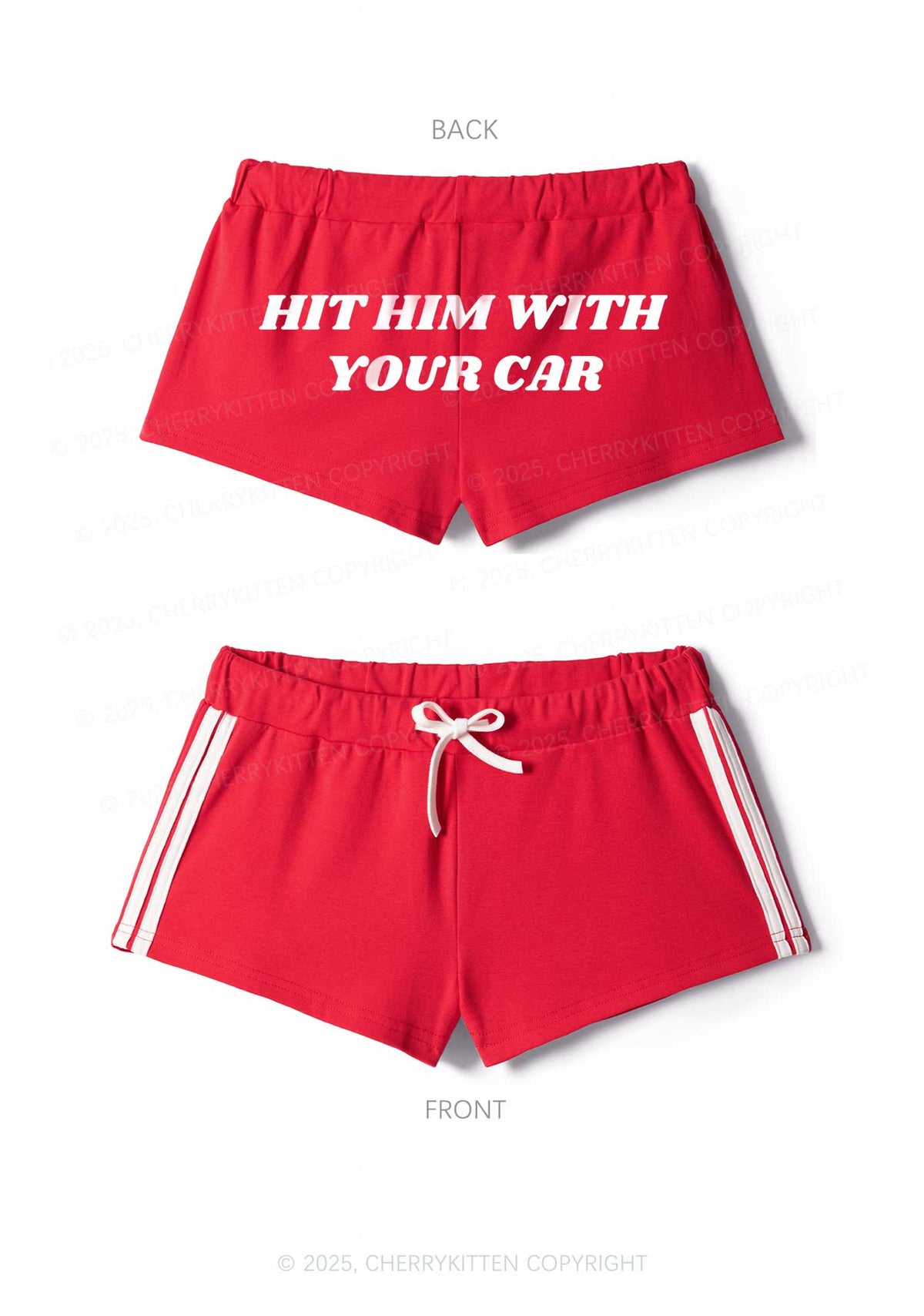 Hit Him Y2K Drawstring Mini Shorts Cherrykitten