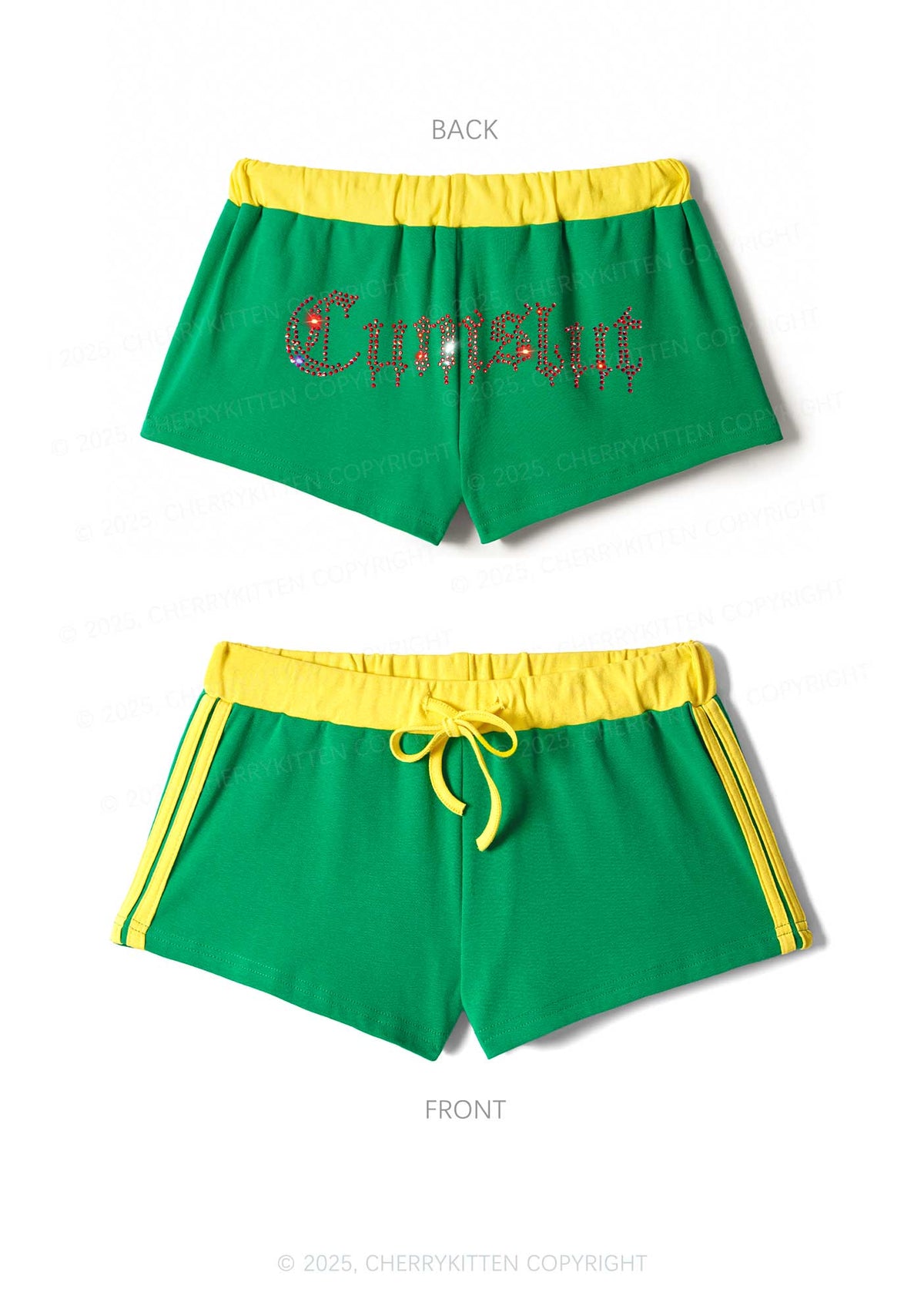 Rhinestone Cxmslxt Y2K Drawstring Mini Shorts Cherrykitten