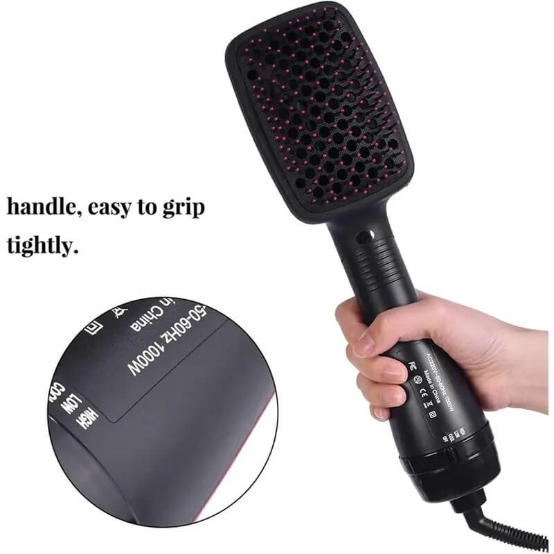 2-in-1 Hair Dryer Brush, Multifunctional Thermal Comb for Fast Drying, Blowout, Curling & Straightening