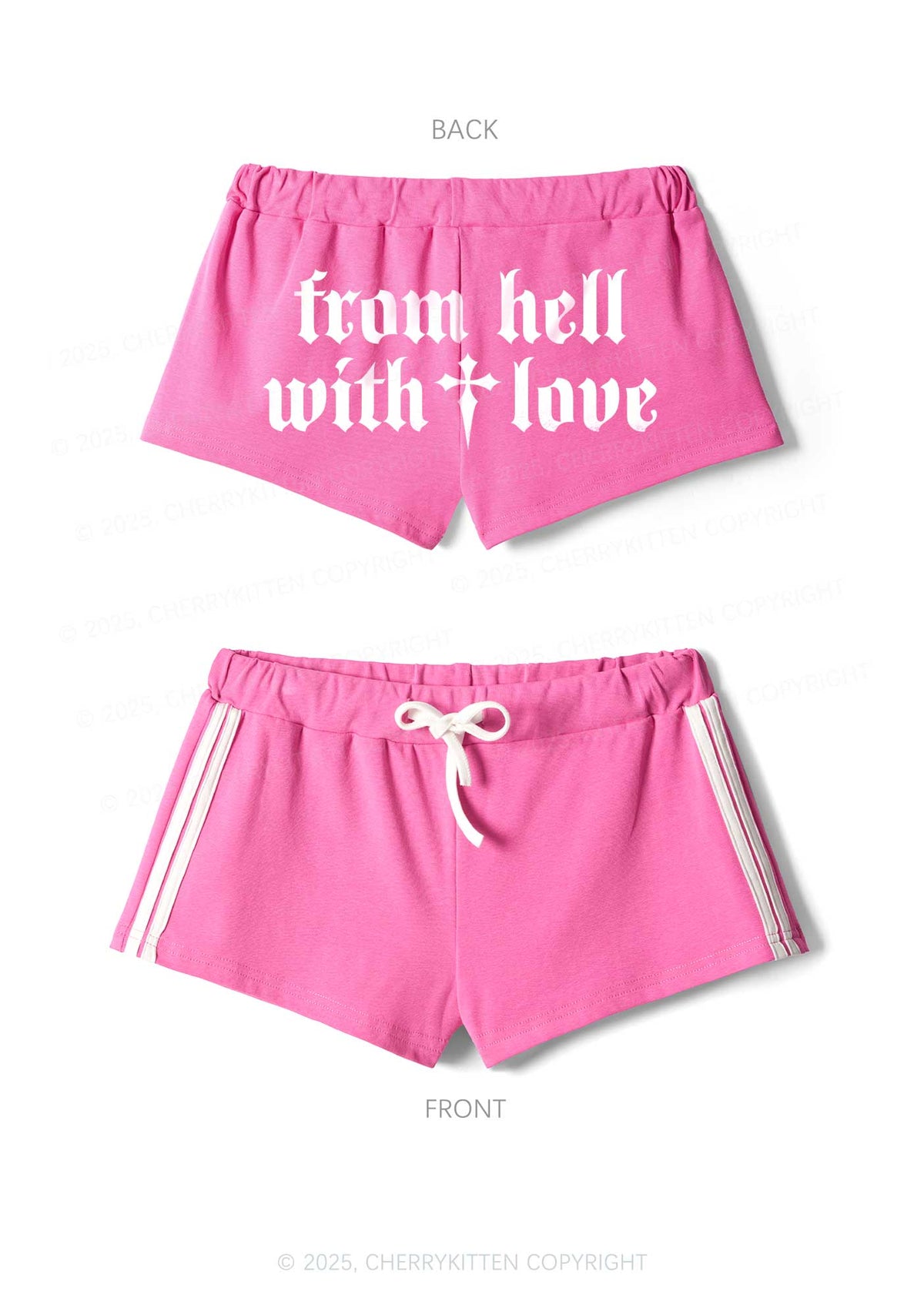 From Hell With Love Y2K Drawstring Mini Shorts Cherrykitten