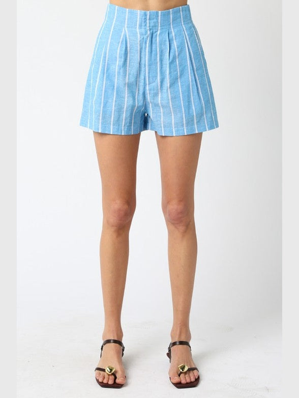 Baby Blue Pinstripe Shorts