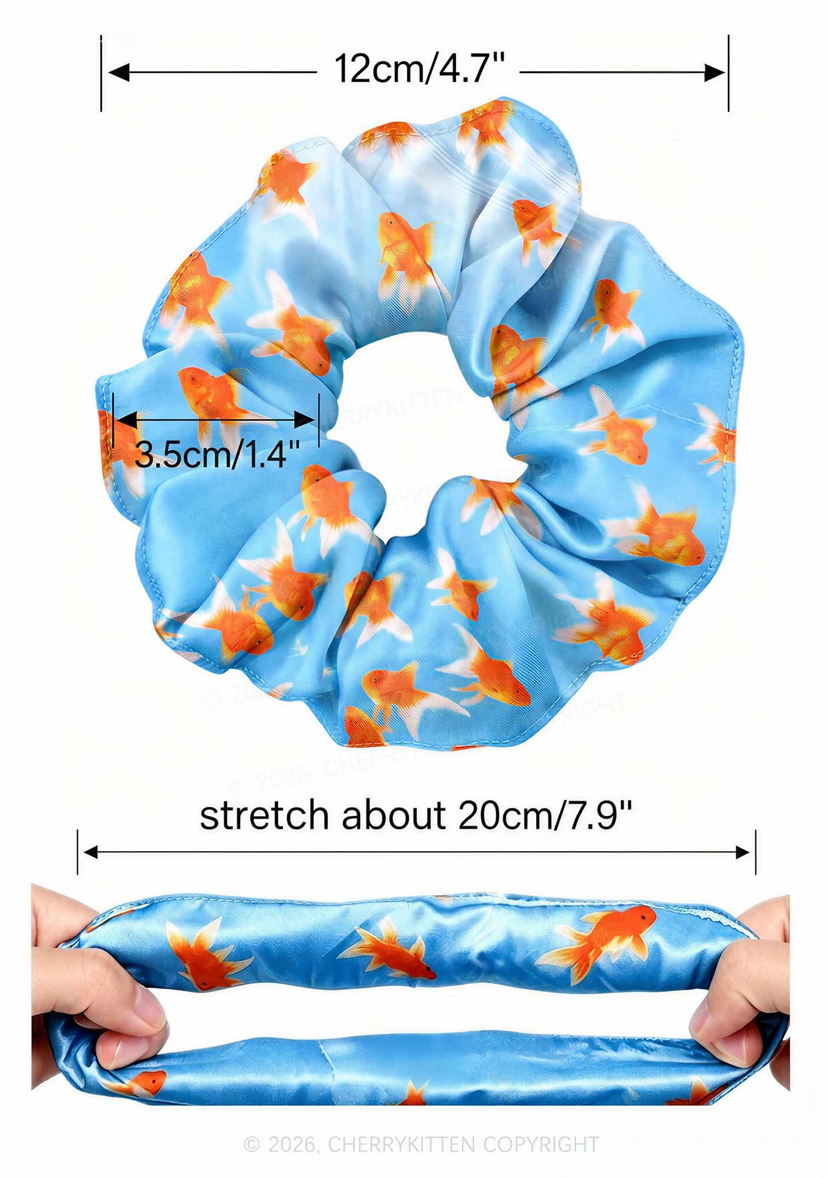 Beige Leopard Y2K Hair Scrunchie Cherrykitten