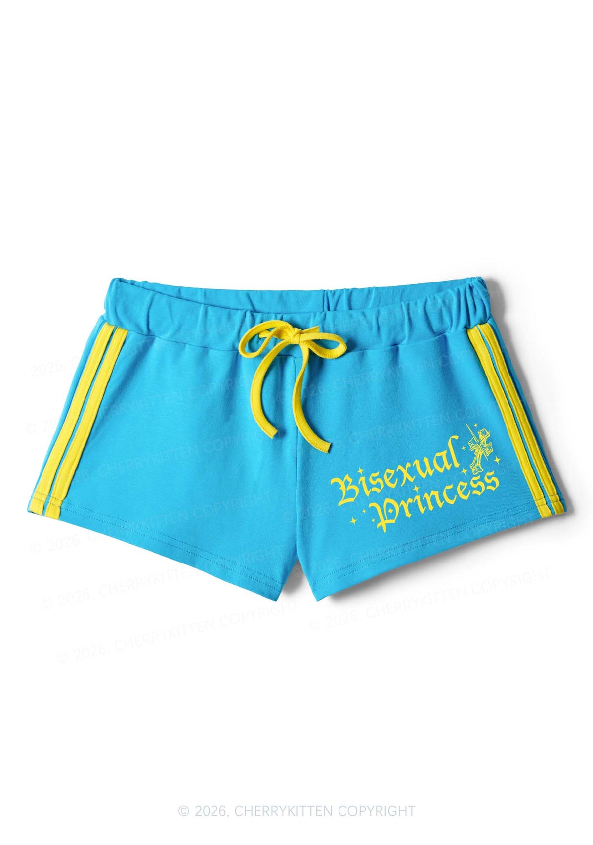 Bisexual Princess Pride Y2K Drawstring Mini Shorts Cherrykitten