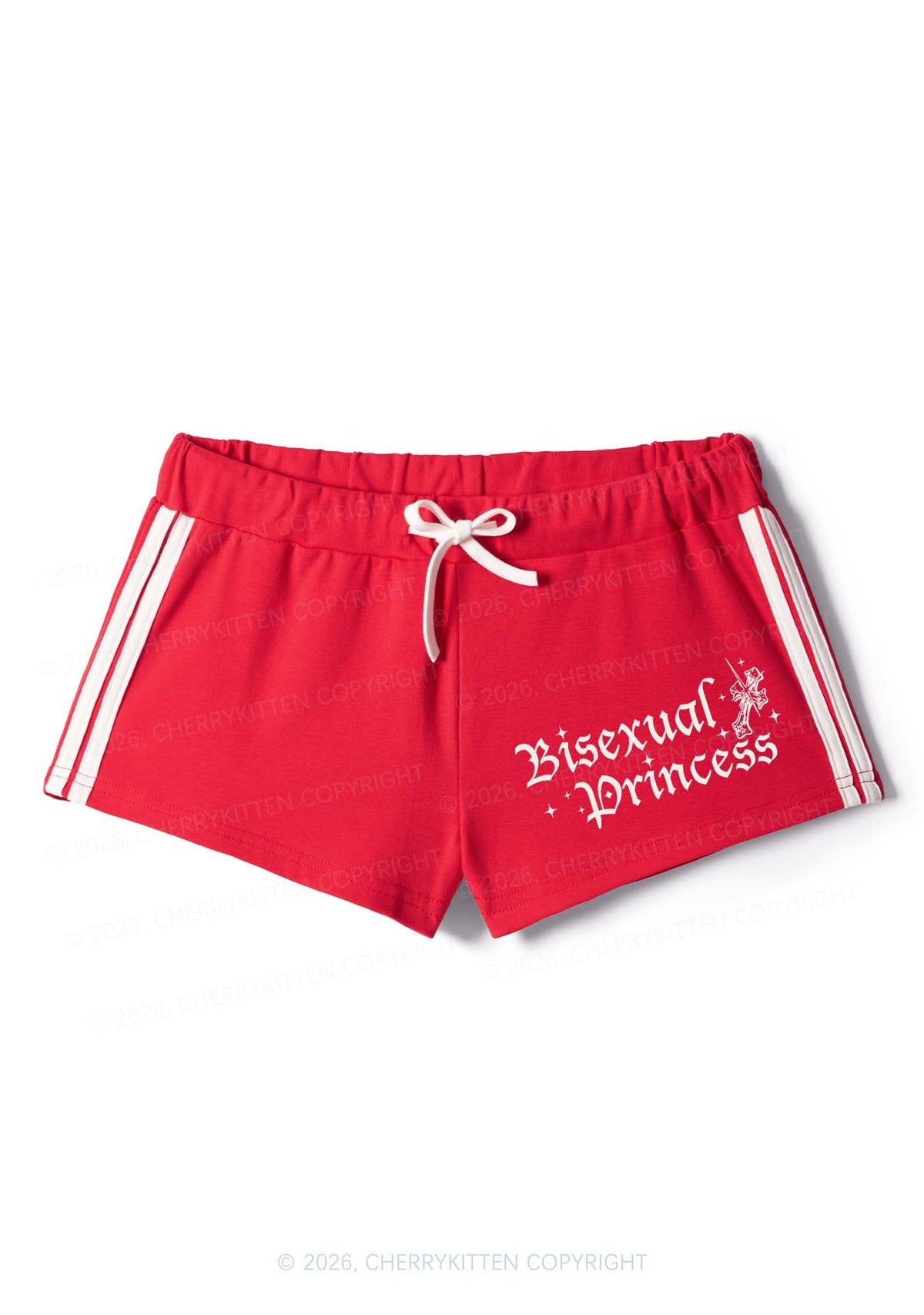 Bisexual Princess Pride Y2K Drawstring Mini Shorts Cherrykitten