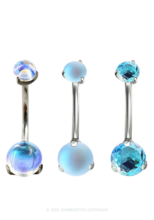 1pc Titanium Moonstone Y2K Navel Piercing Cherrykitten