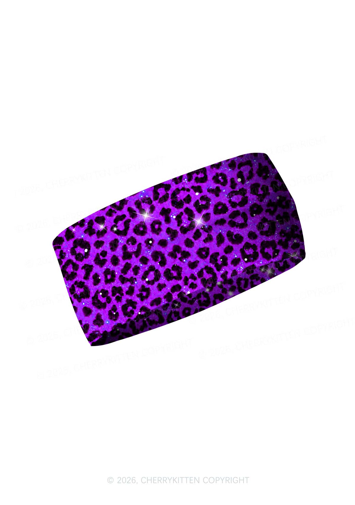 Dark Purple Leopard Y2K Print Headband Cherrykitten