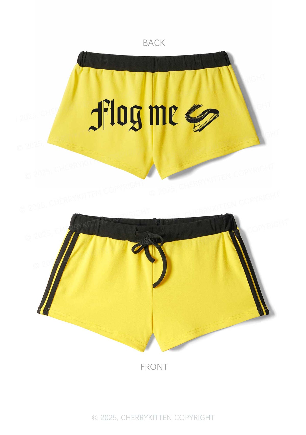 Flog Me Y2K Drawstring Mini Shorts Cherrykitten